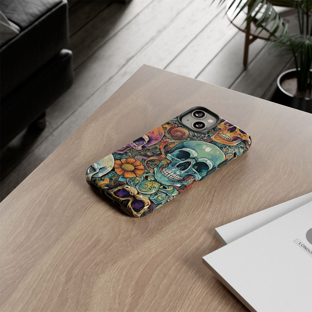 Artistic Skull Collage Tough Phone Case