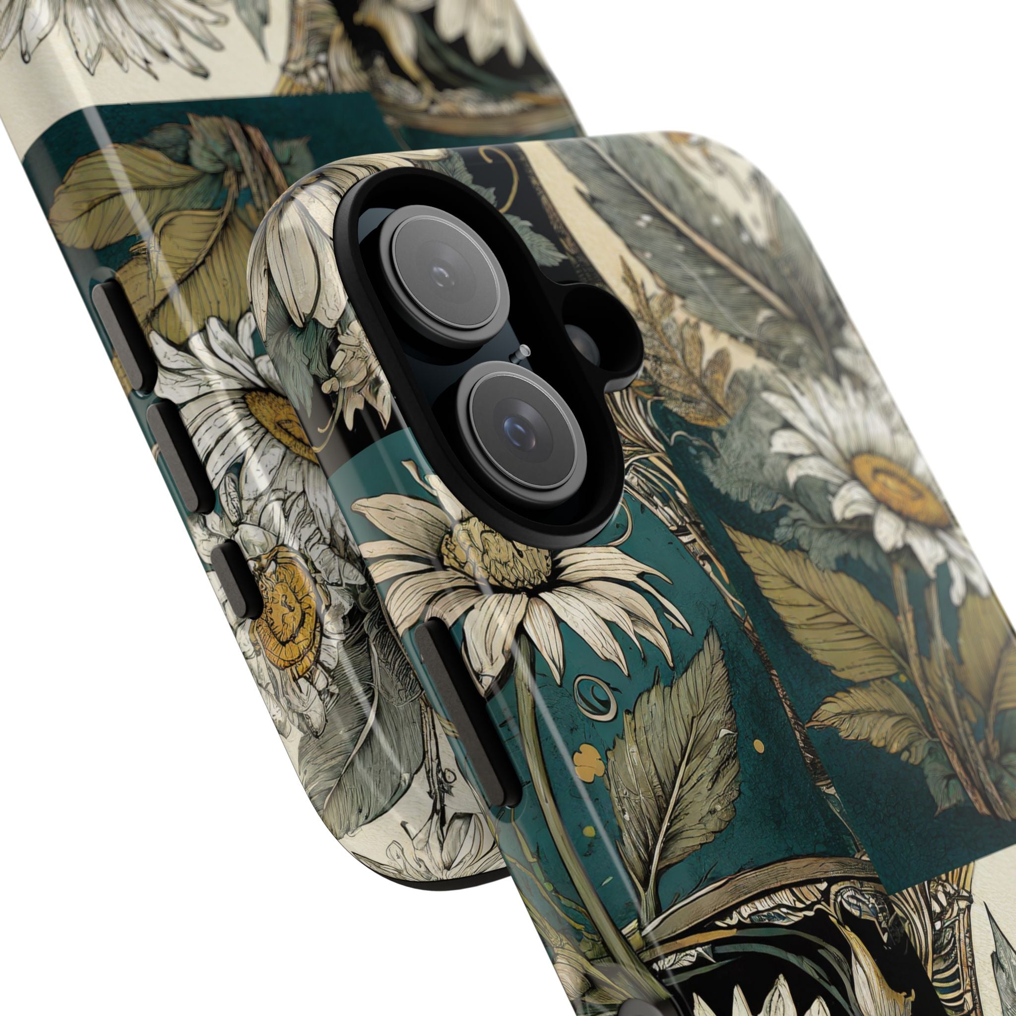 Abstract Teal Daisy Tough Phone Case