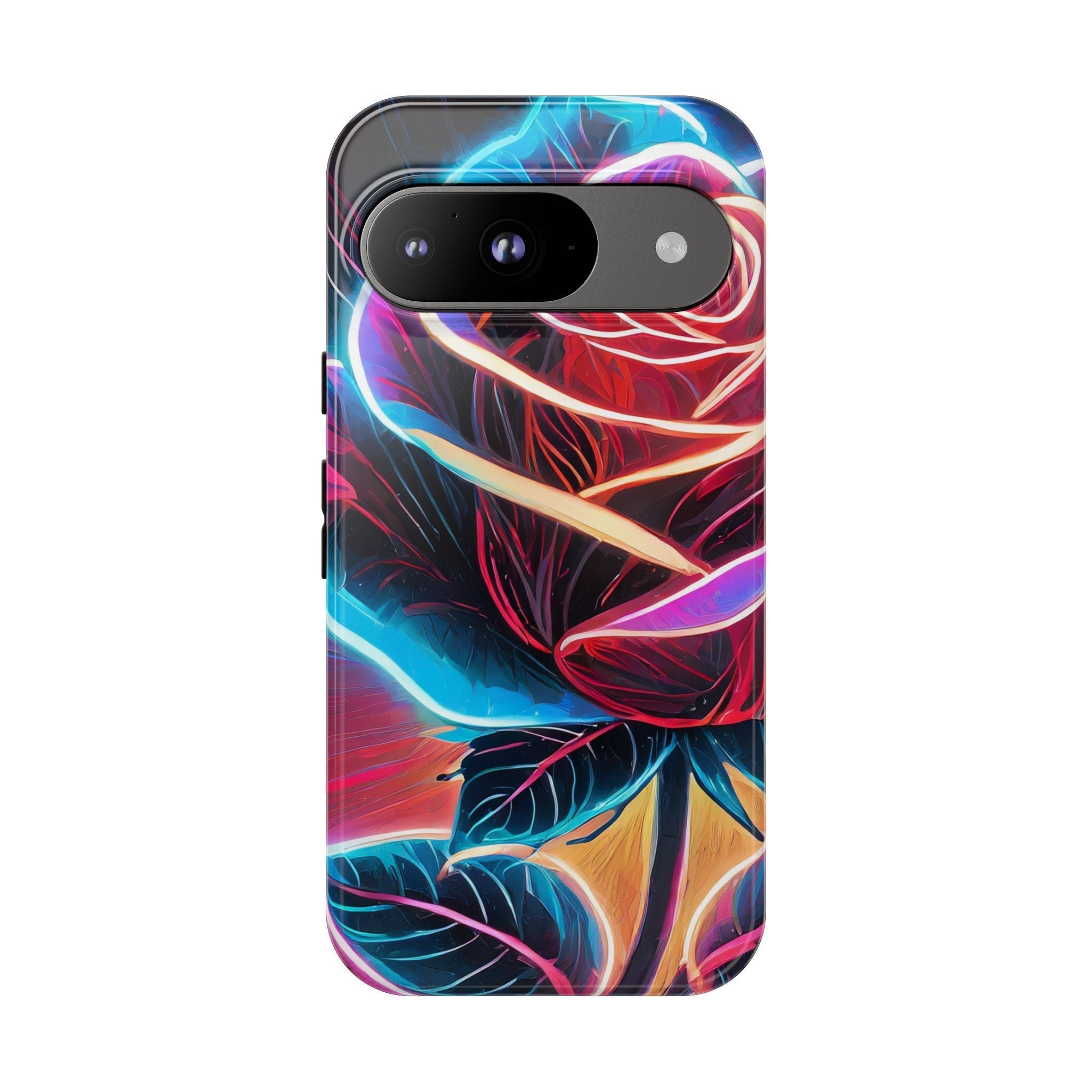 Artistic Neon Rose Tough Phone Case