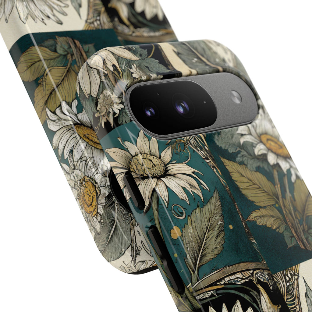 Abstract Teal Daisy Tough Phone Case