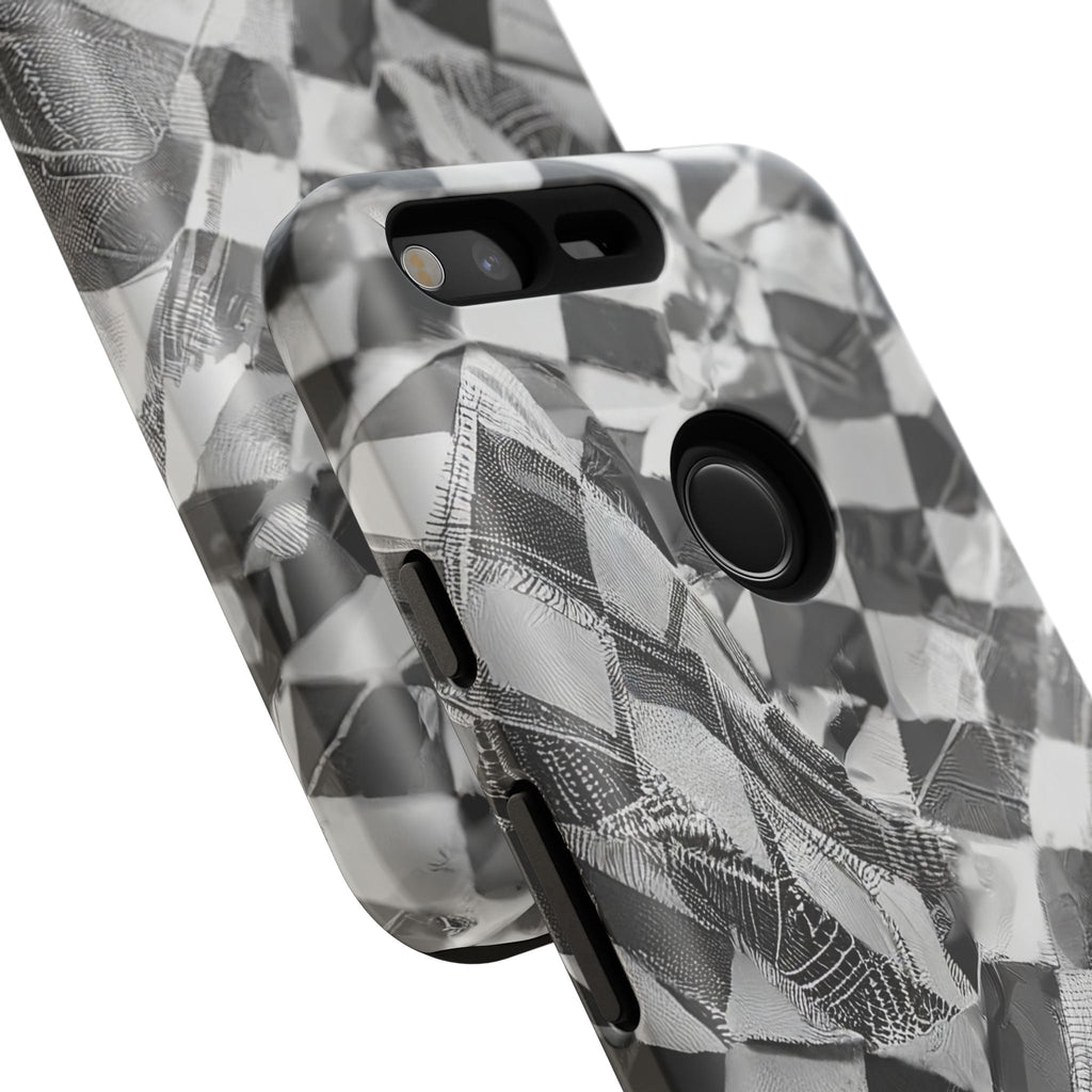 Abstract Checker Print Tough Phone Case