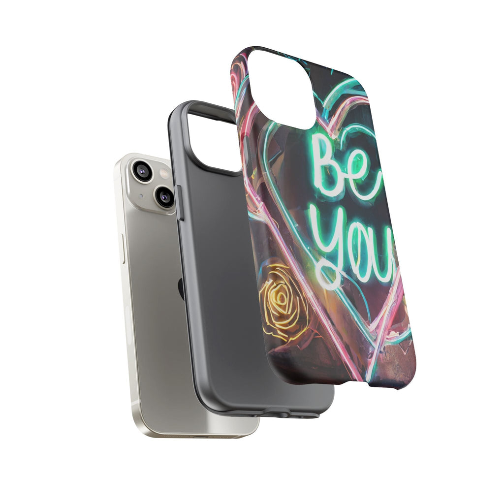 Be You Colorful Neon Heart Tough Phone Case
