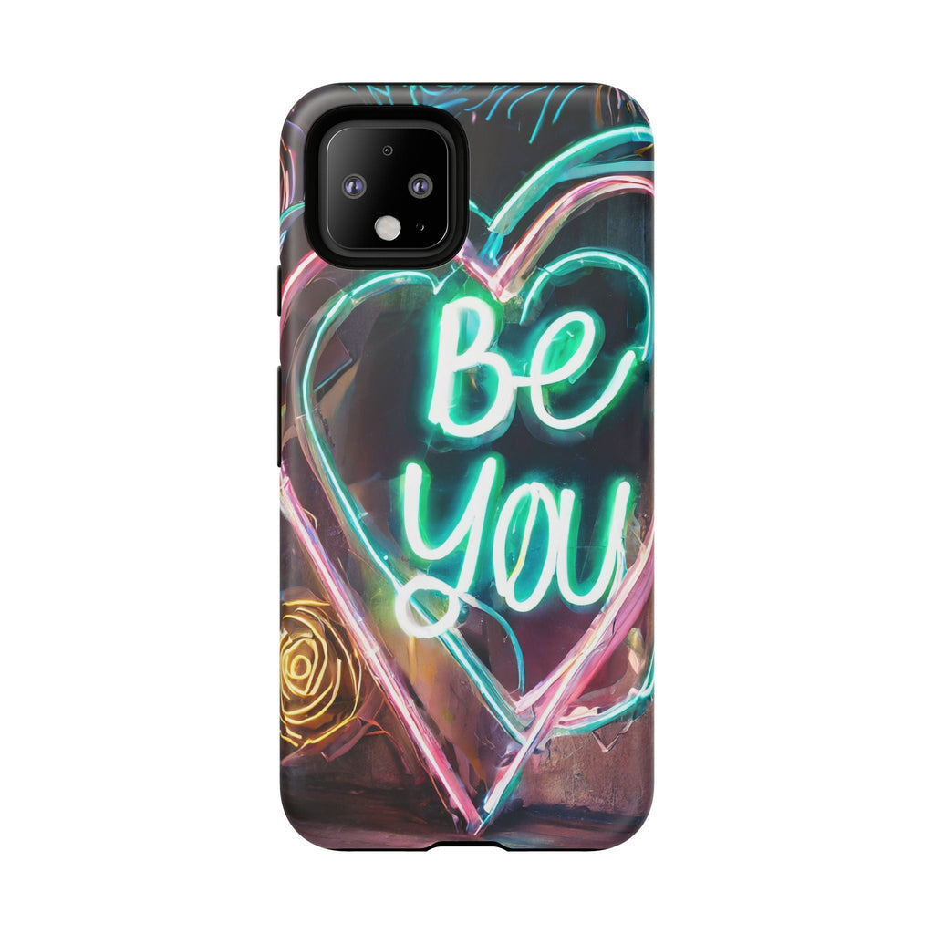 Be You Colorful Neon Heart Tough Phone Case