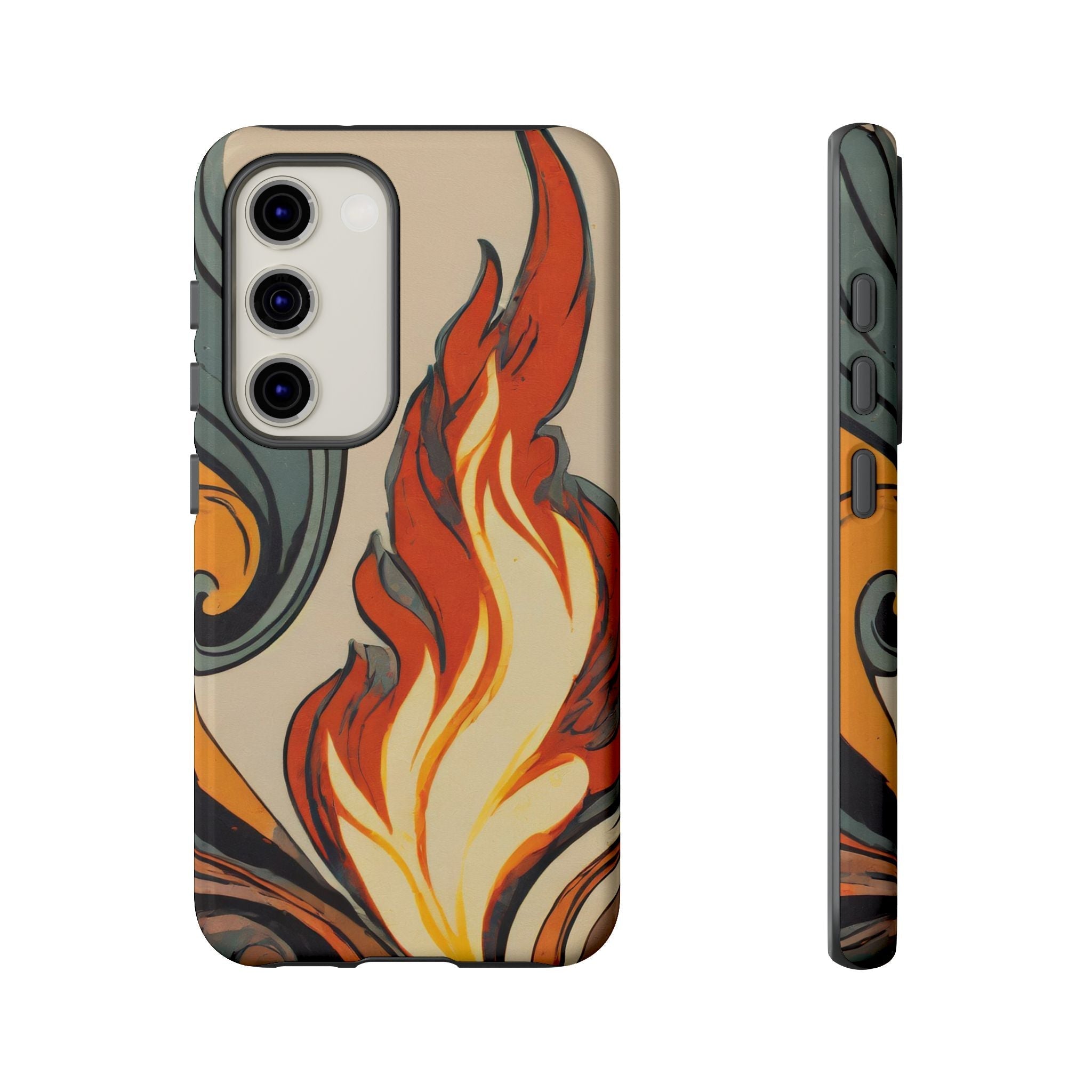 Artistic Flames Abstract Tough Phone Case