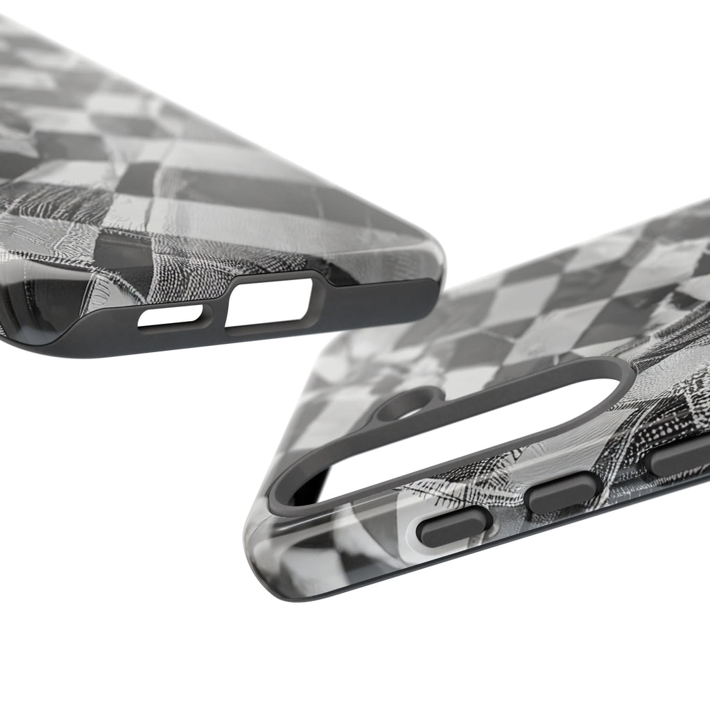 Abstract Checker Print Tough Phone Case