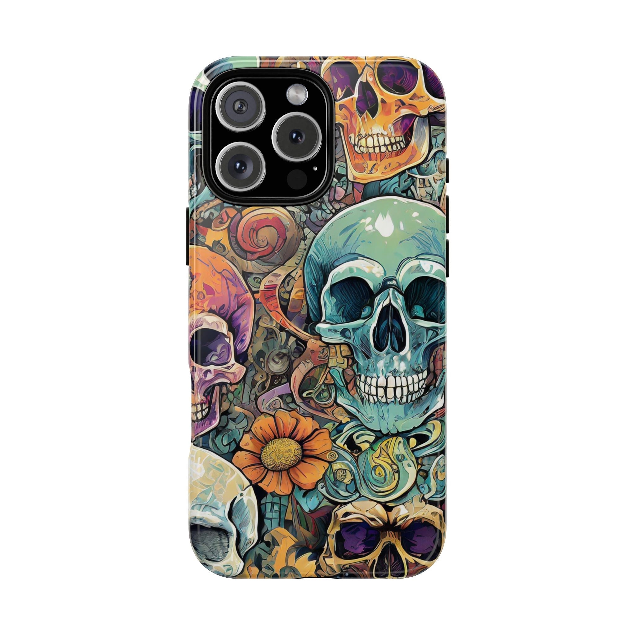 Artistic Skull Collage Tough Phone Case