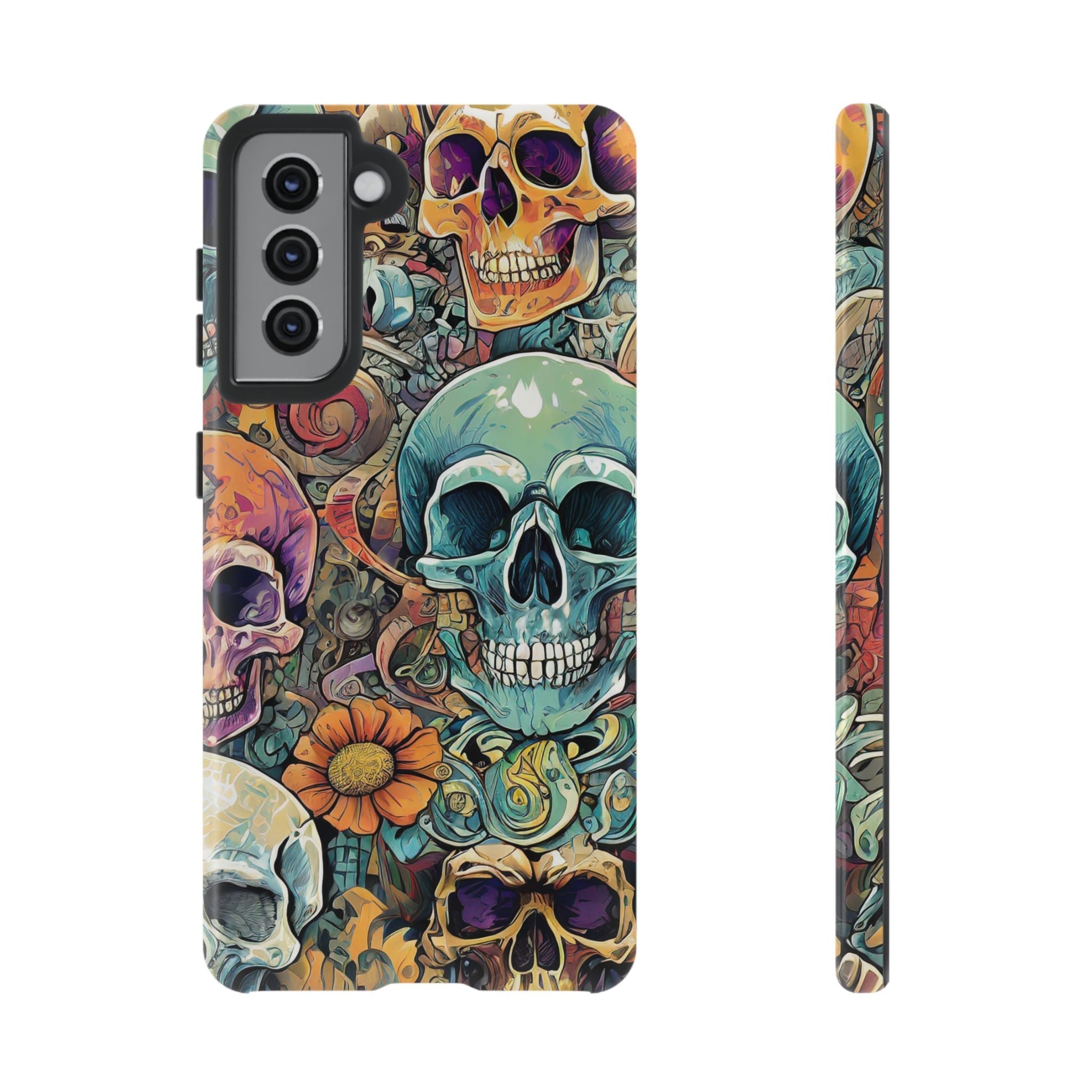 Artistic Skull Collage Tough Phone Case