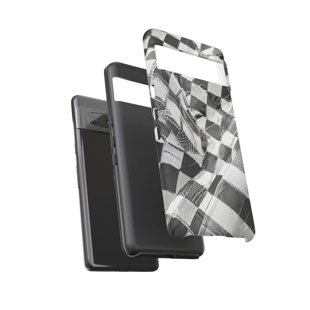 Abstract Checker Print Tough Phone Case