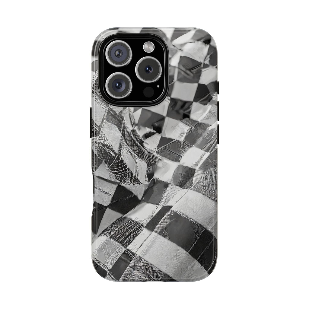 Abstract Checker Print Tough Phone Case