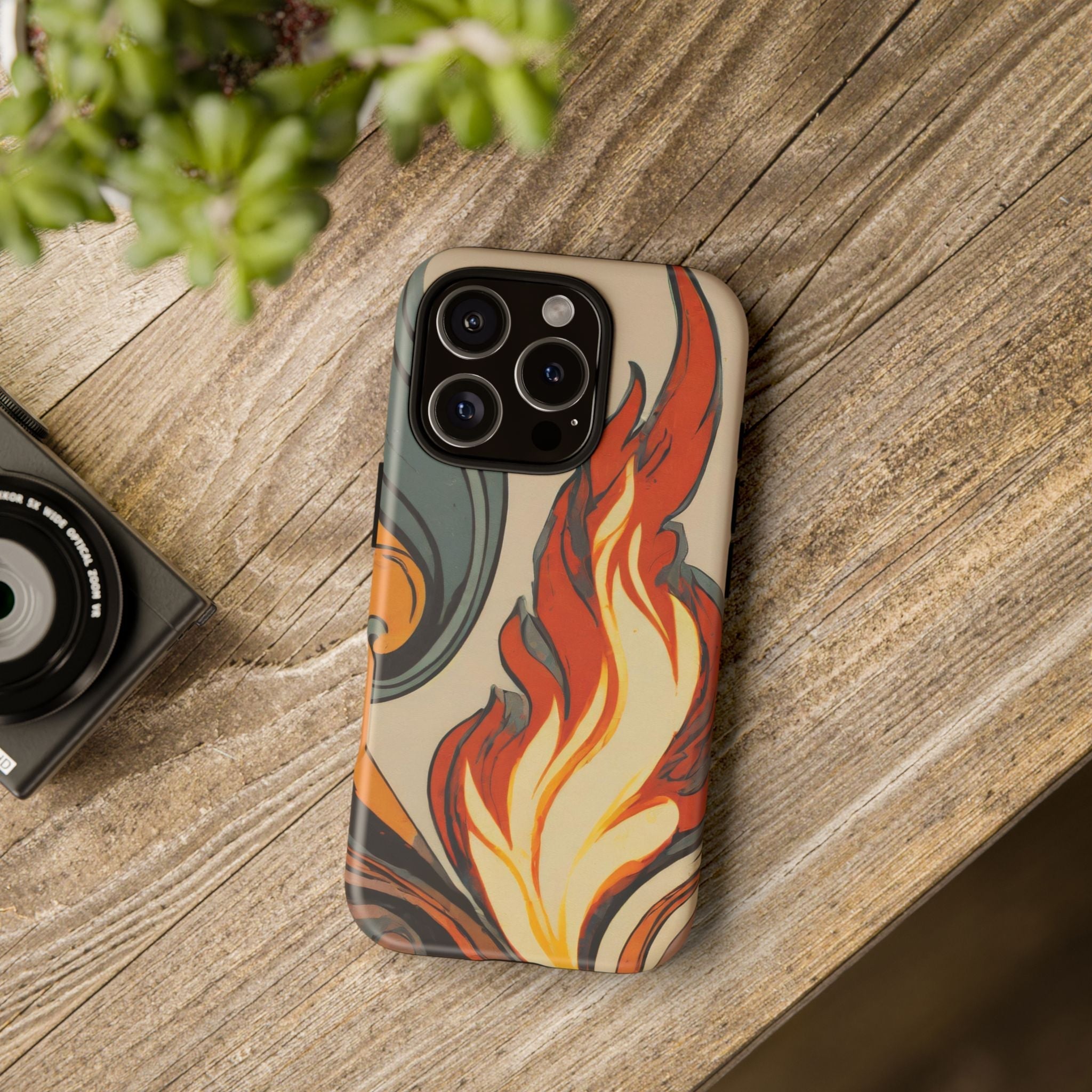 Artistic Flames Abstract Tough Phone Case