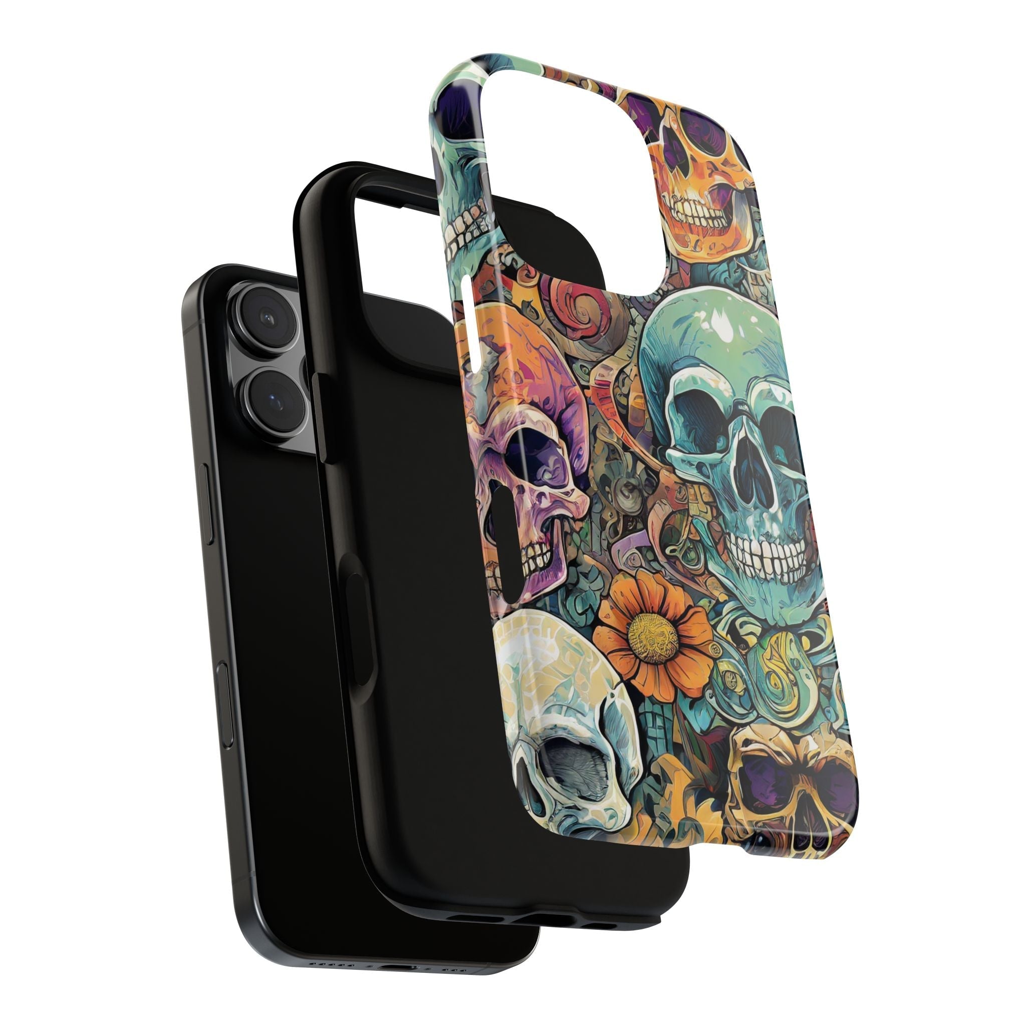 Artistic Skull Collage Tough Phone Case