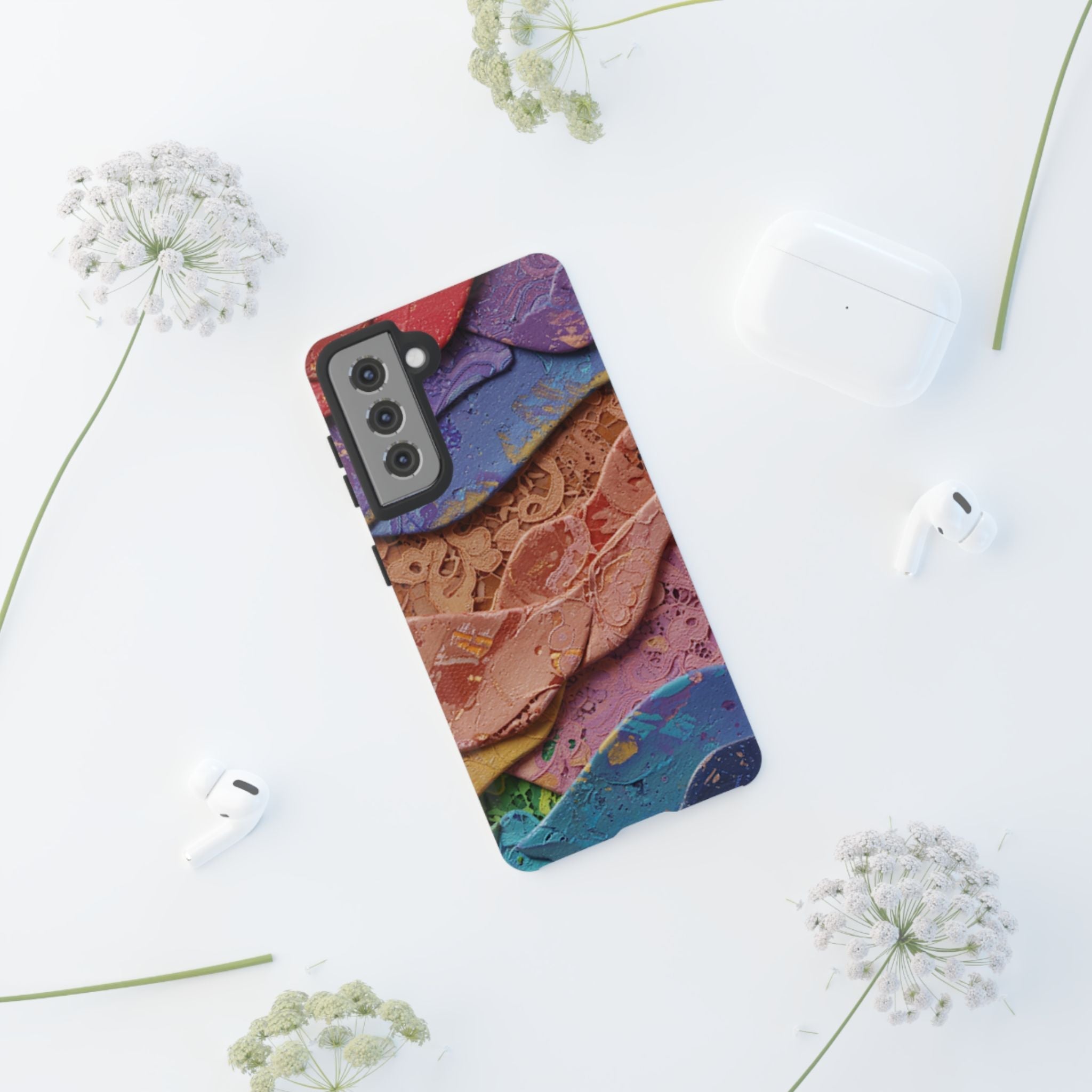 Abstract Painted Lace Tough Phone Case