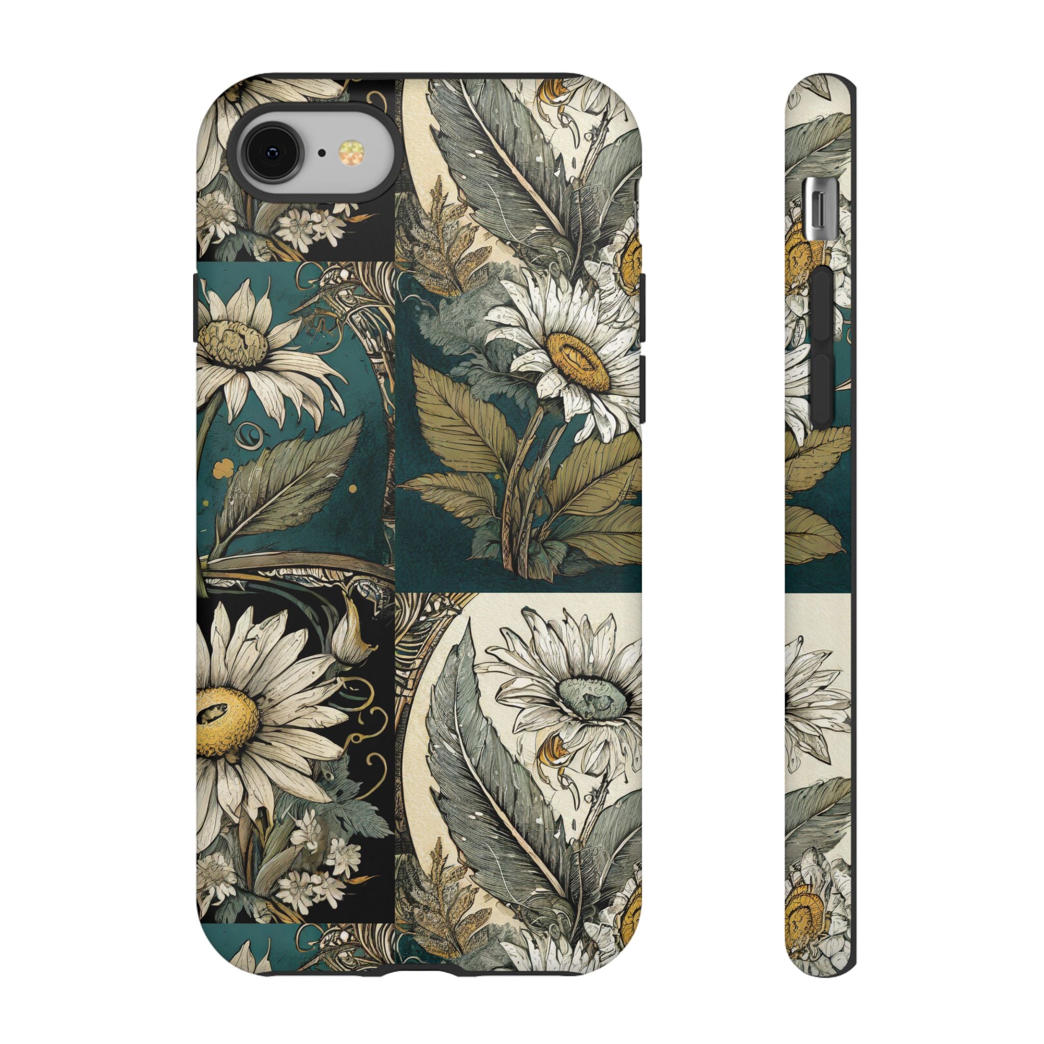 Abstract Teal Daisy Tough Phone Case