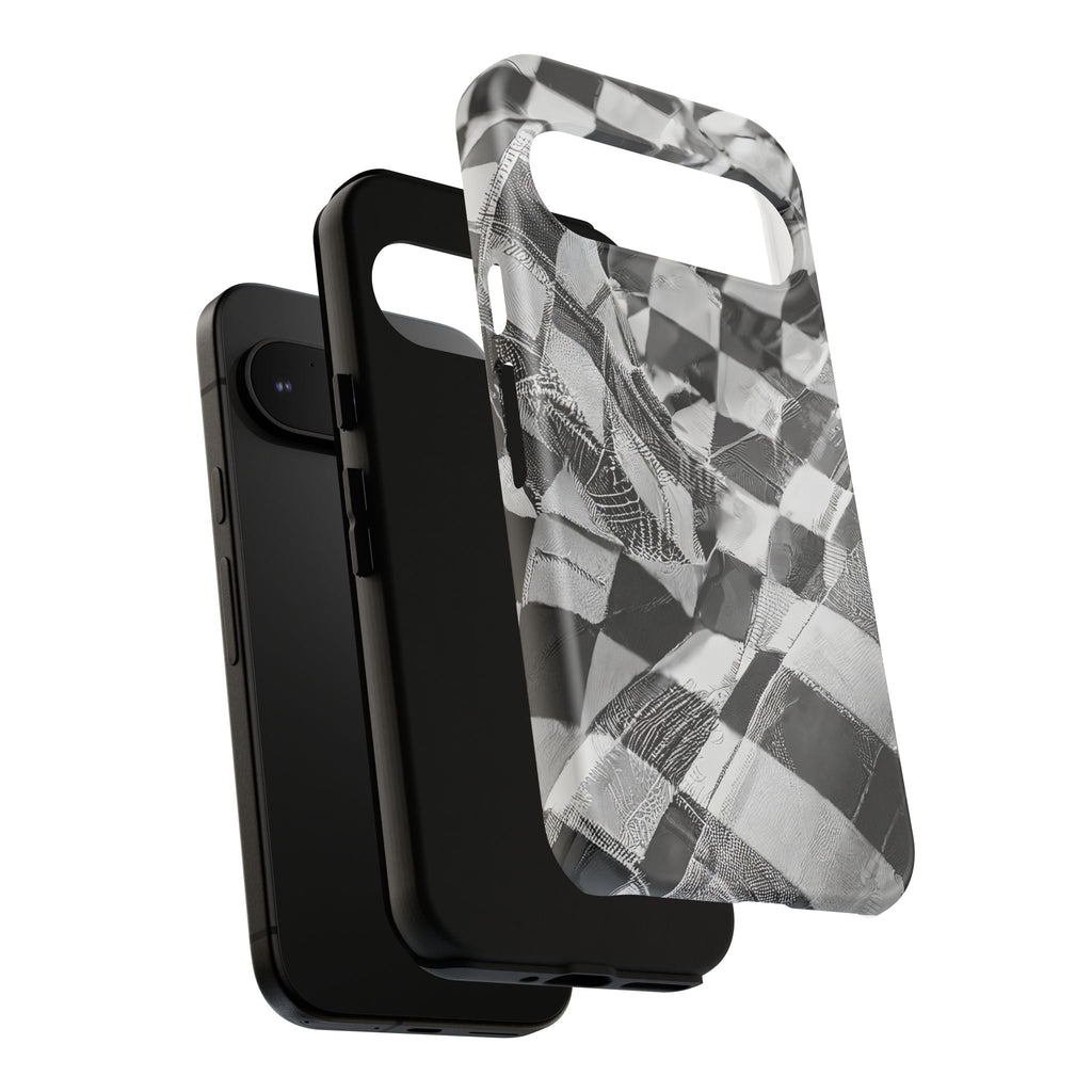 Abstract Checker Print Tough Phone Case