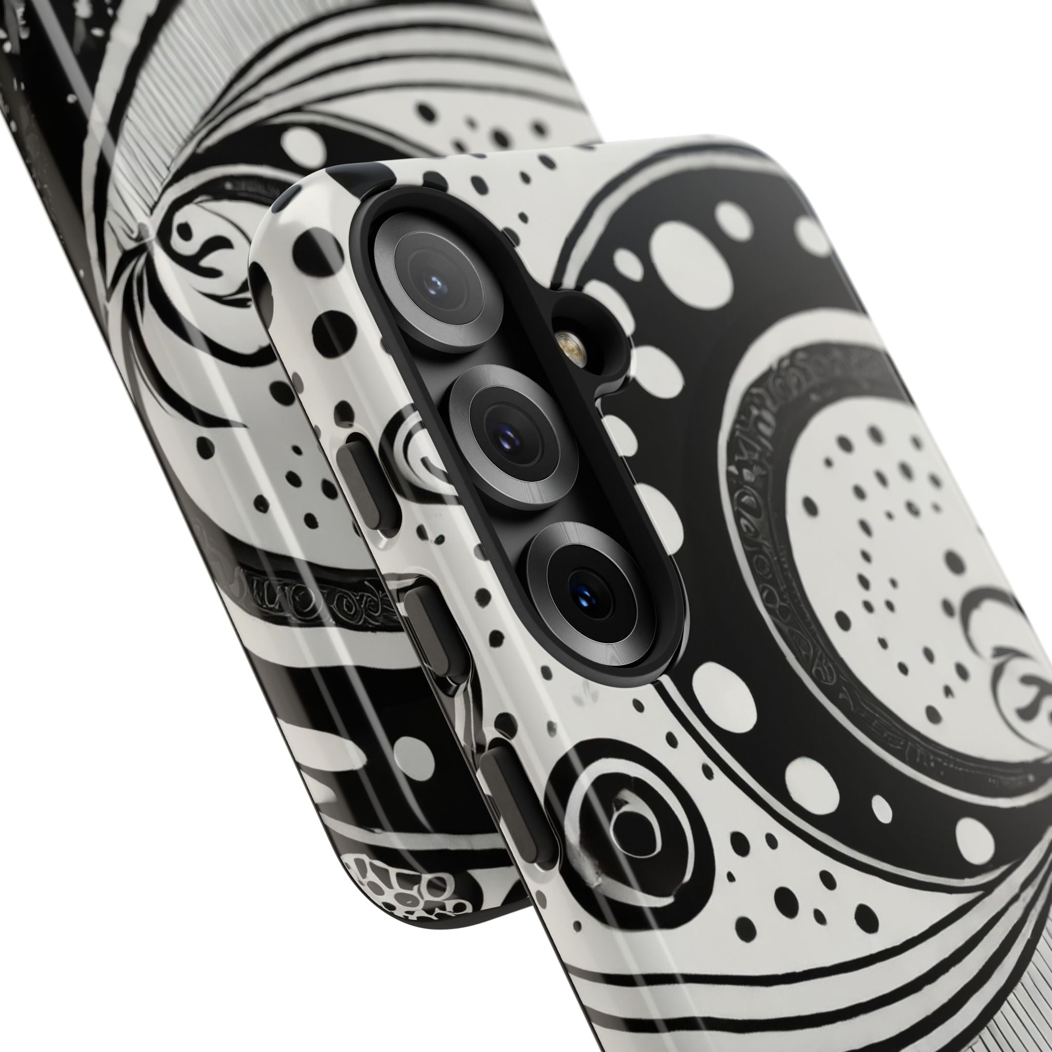 Artistic Black & White Swirl Tough Phone Case