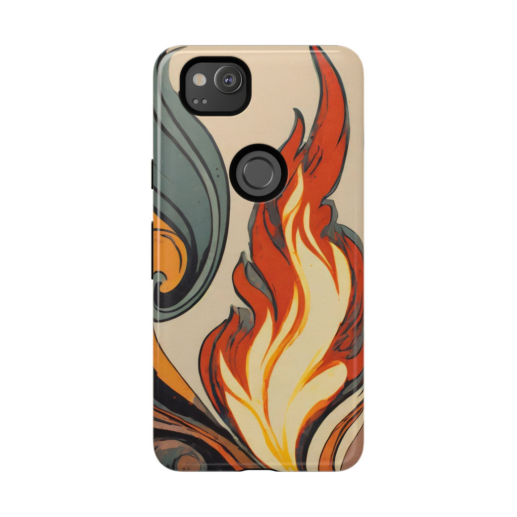 Artistic Flames Abstract Tough Phone Case