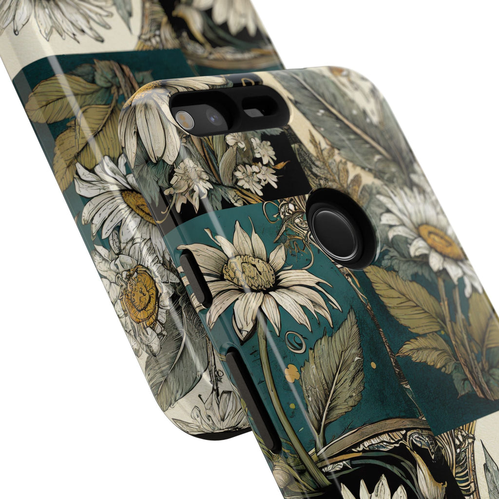 Abstract Teal Daisy Tough Phone Case