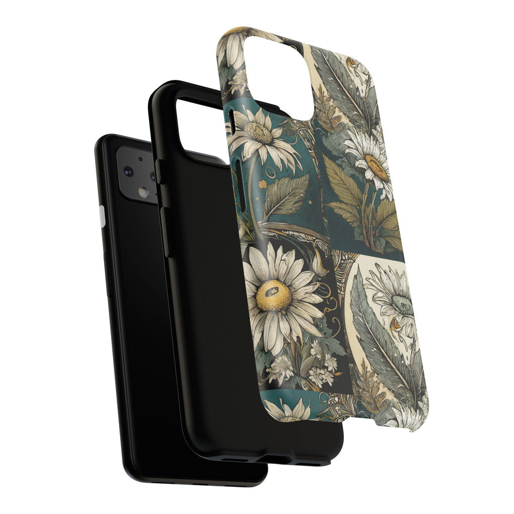 Abstract Teal Daisy Tough Phone Case
