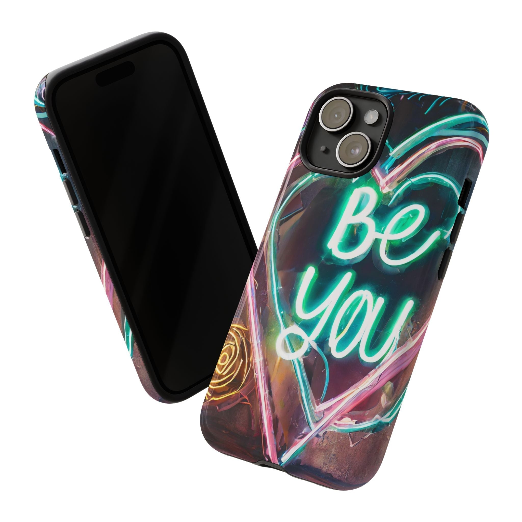 Be You Colorful Neon Heart Tough Phone Case