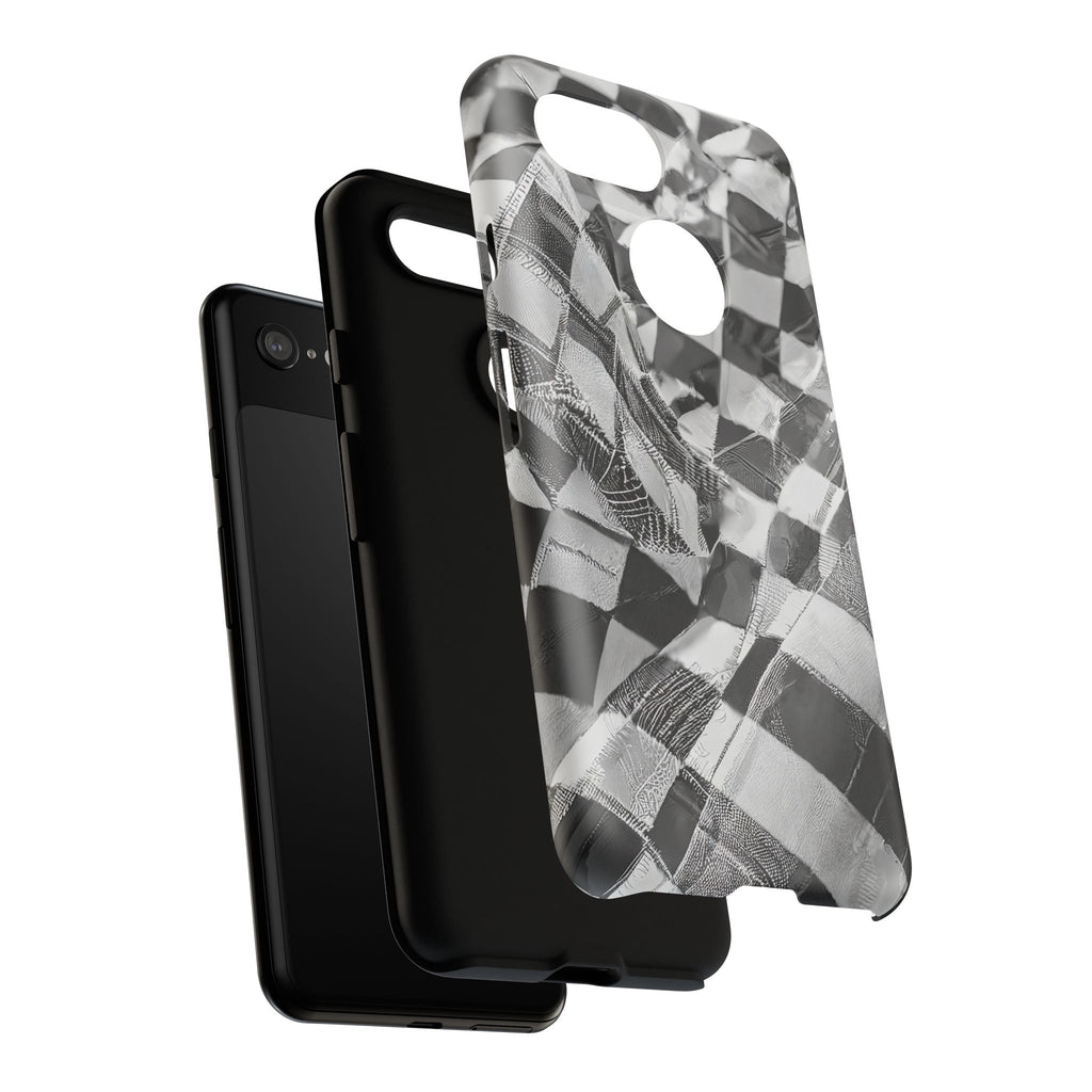 Abstract Checker Print Tough Phone Case