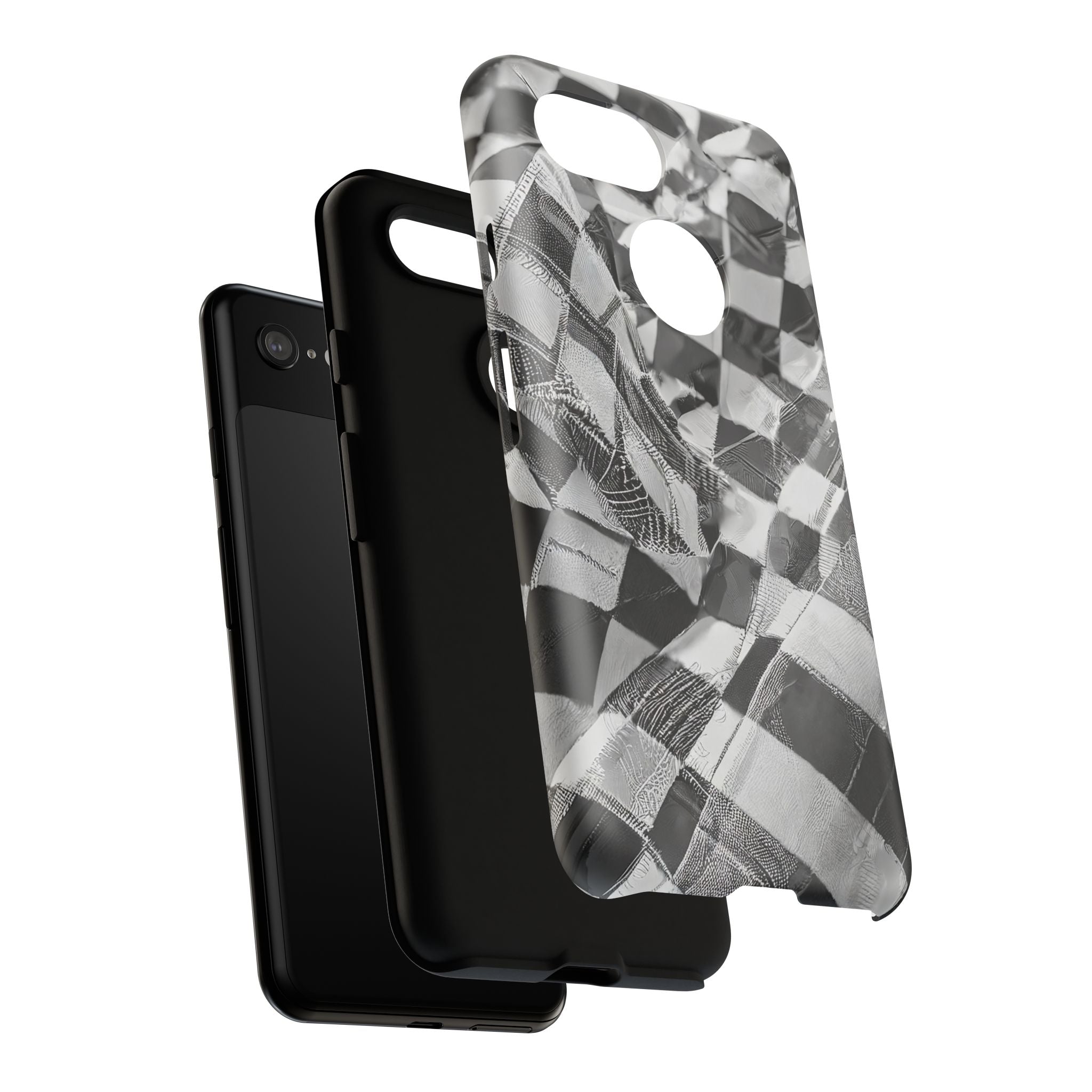 Abstract Checker Print Tough Phone Case