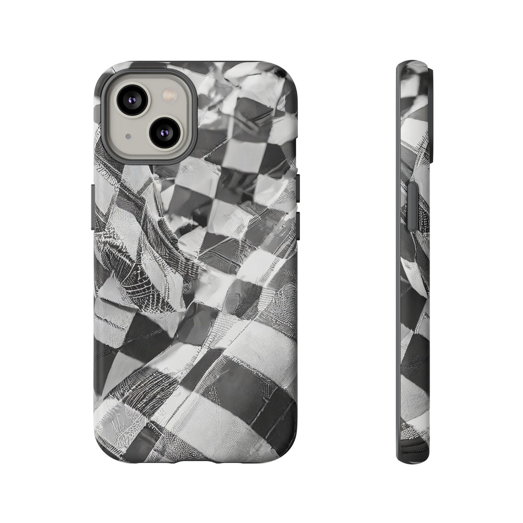 Abstract Checker Print Tough Phone Case