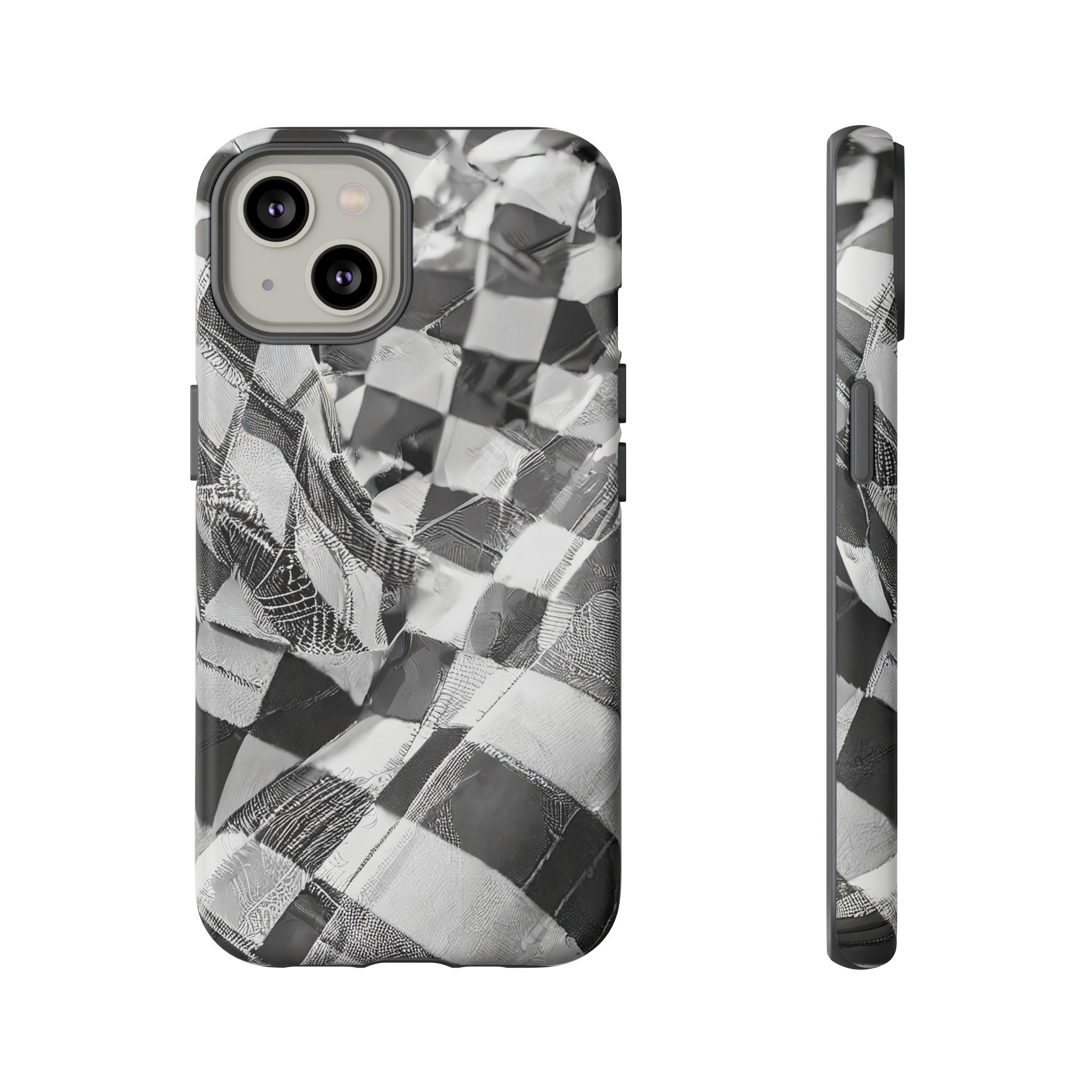 Abstract Checker Print Tough Phone Case