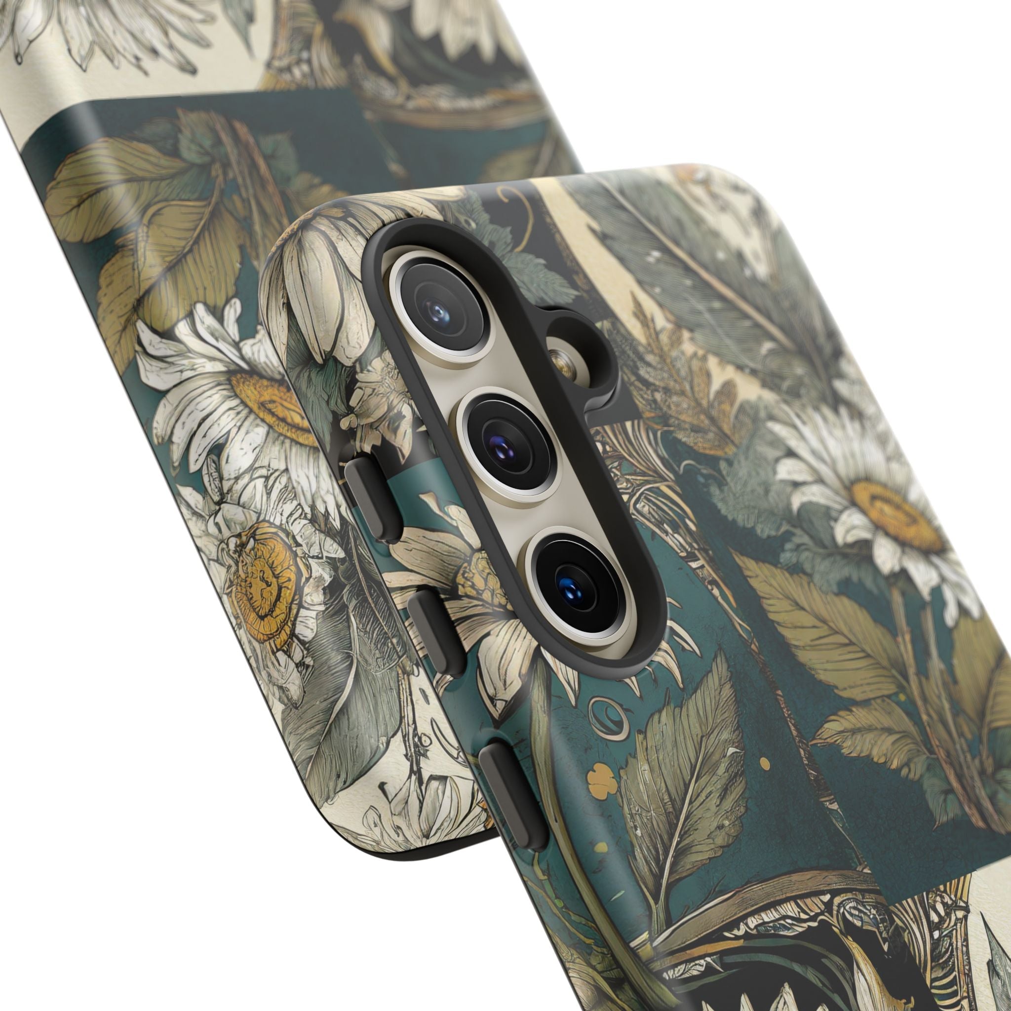 Abstract Teal Daisy Tough Phone Case