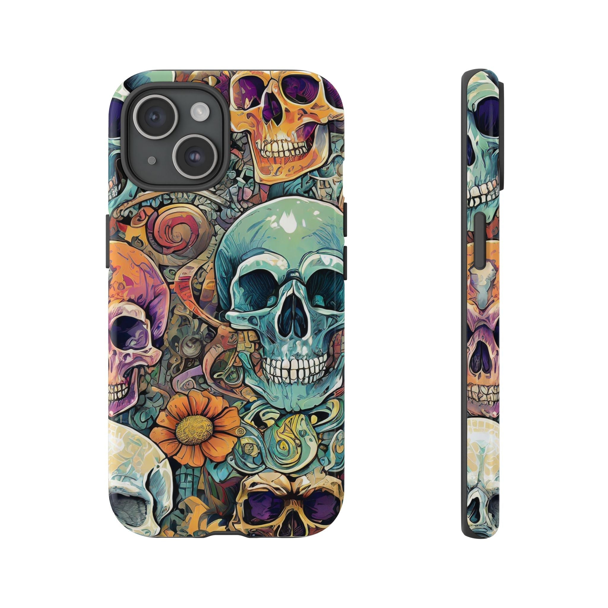 Artistic Skull Collage Tough Phone Case