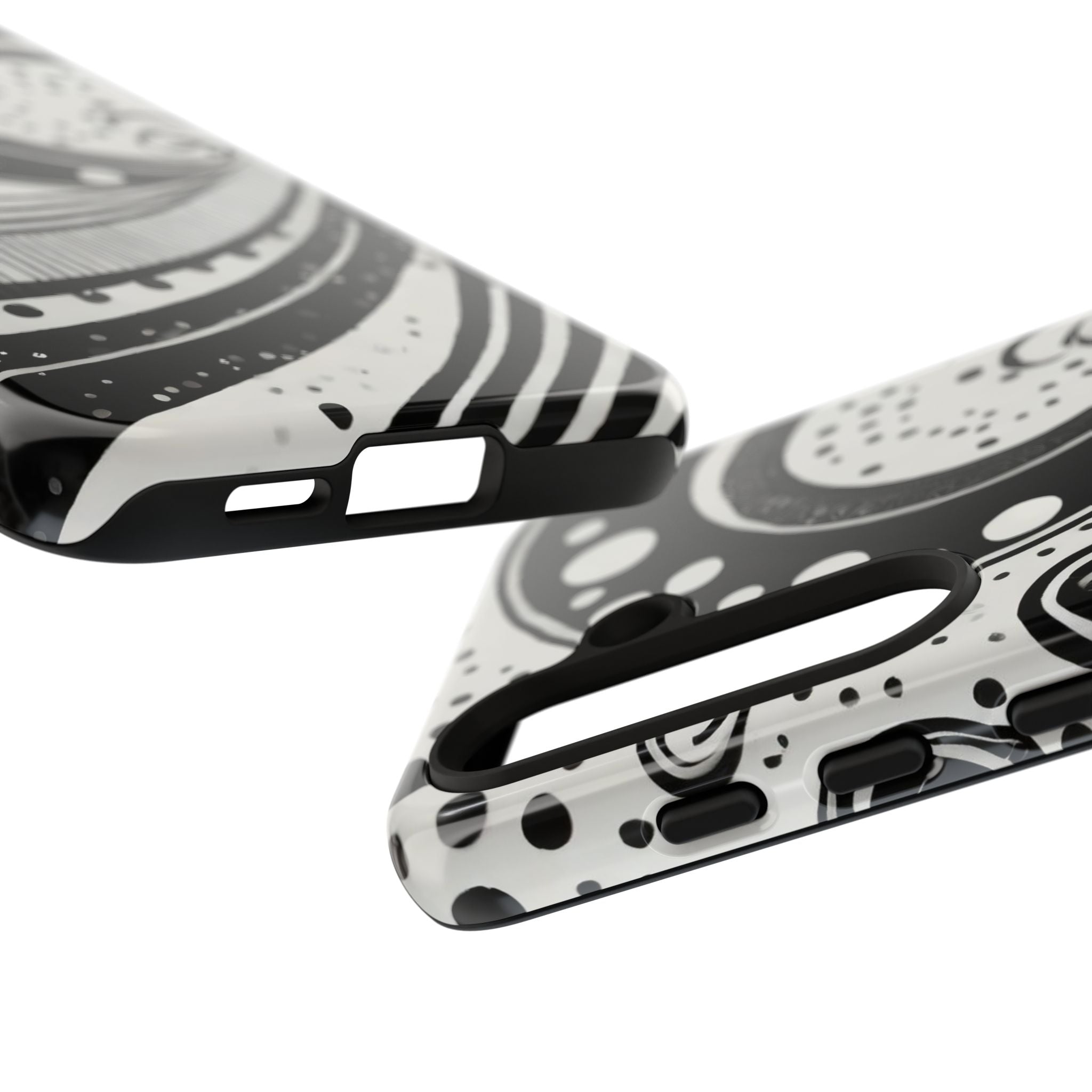 Artistic Black & White Swirl Tough Phone Case