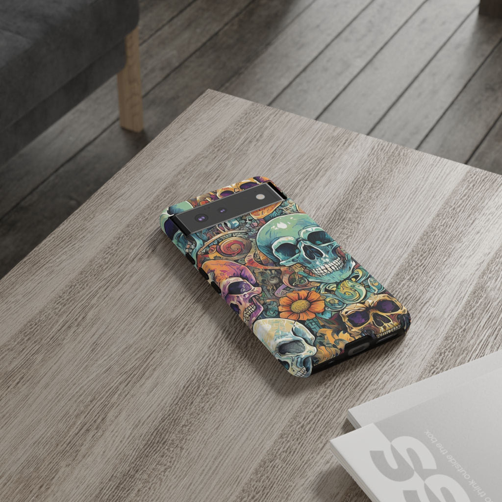 Artistic Skull Collage Tough Phone Case