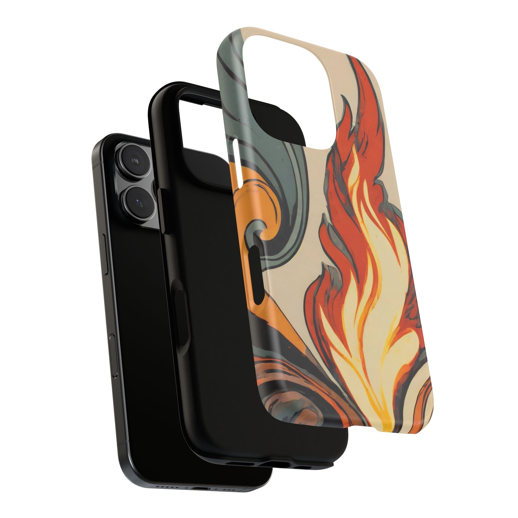 Artistic Flames Abstract Tough Phone Case
