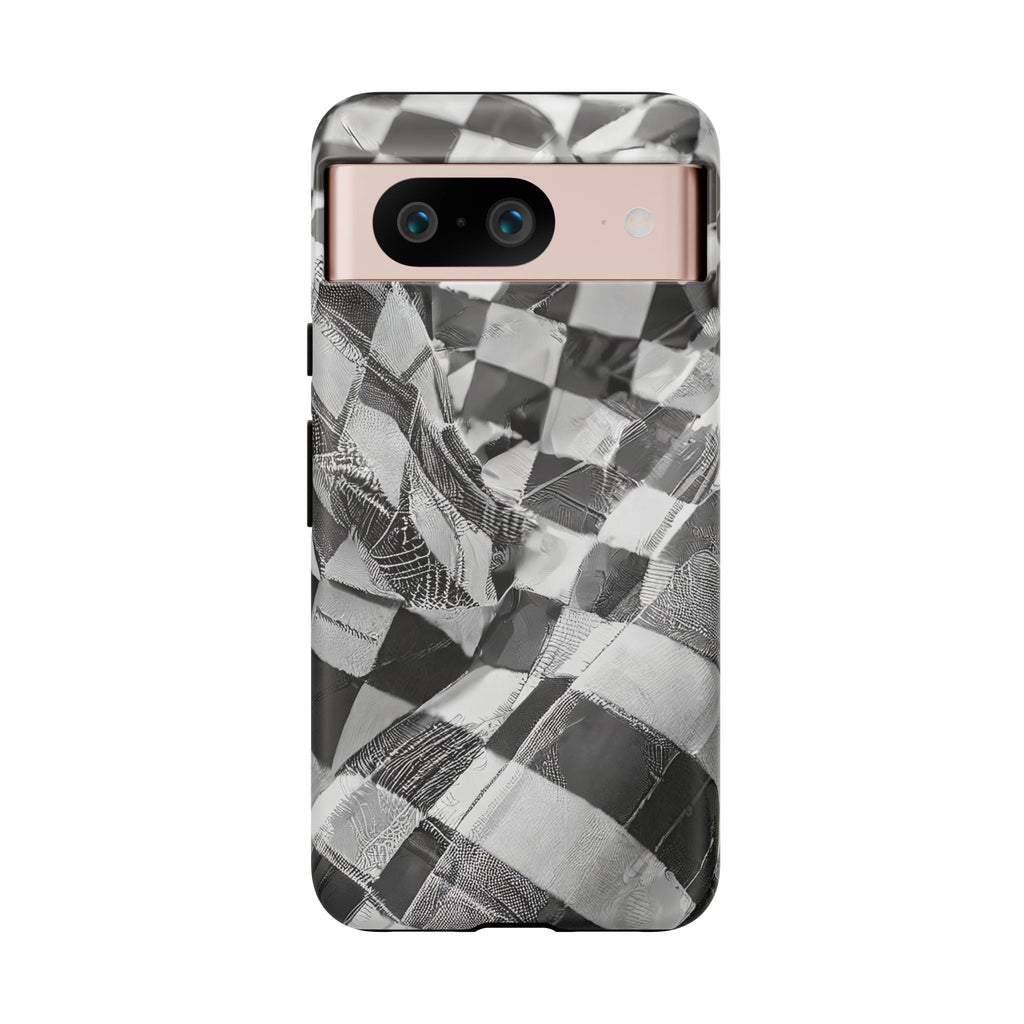 Abstract Checker Print Tough Phone Case