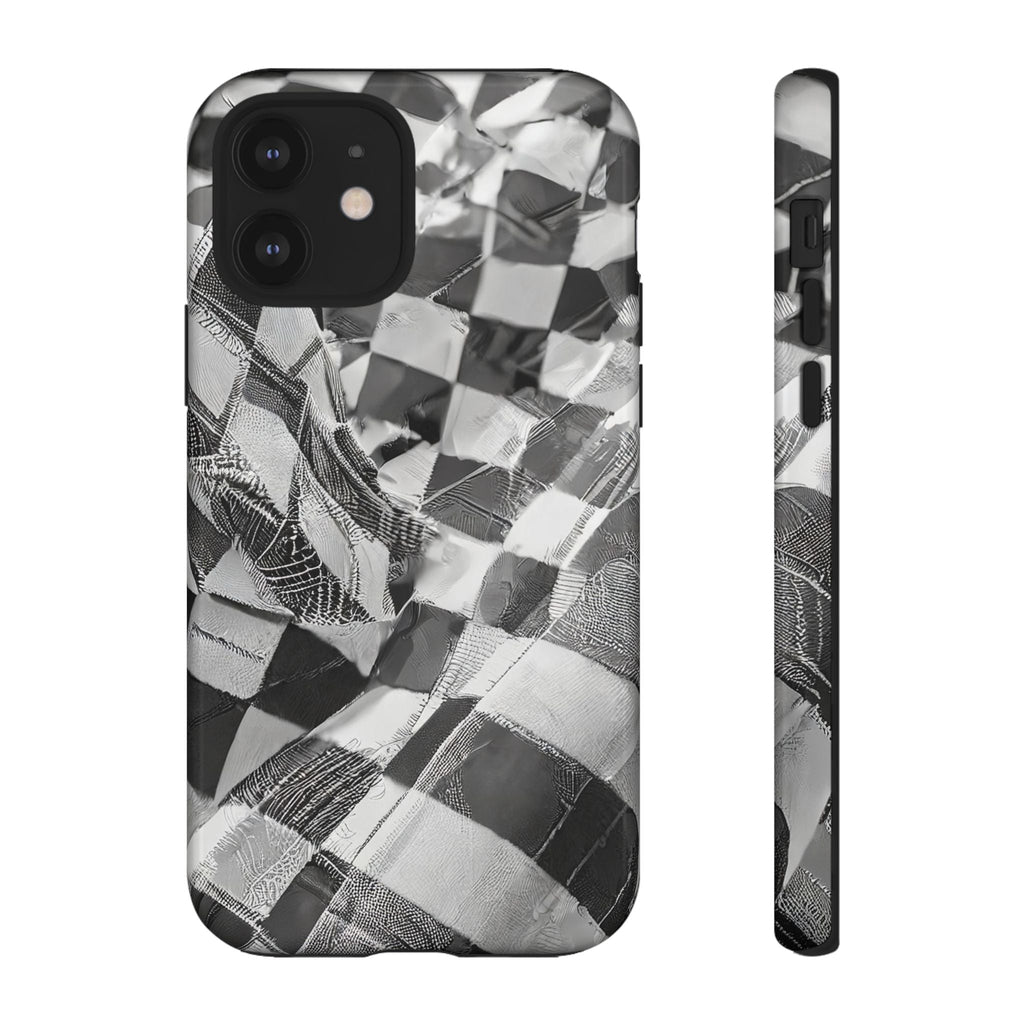 Abstract Checker Print Tough Phone Case