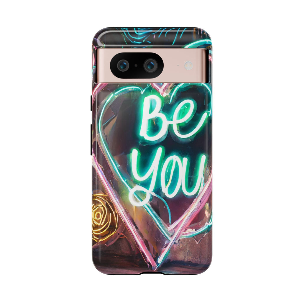 Be You Colorful Neon Heart Tough Phone Case