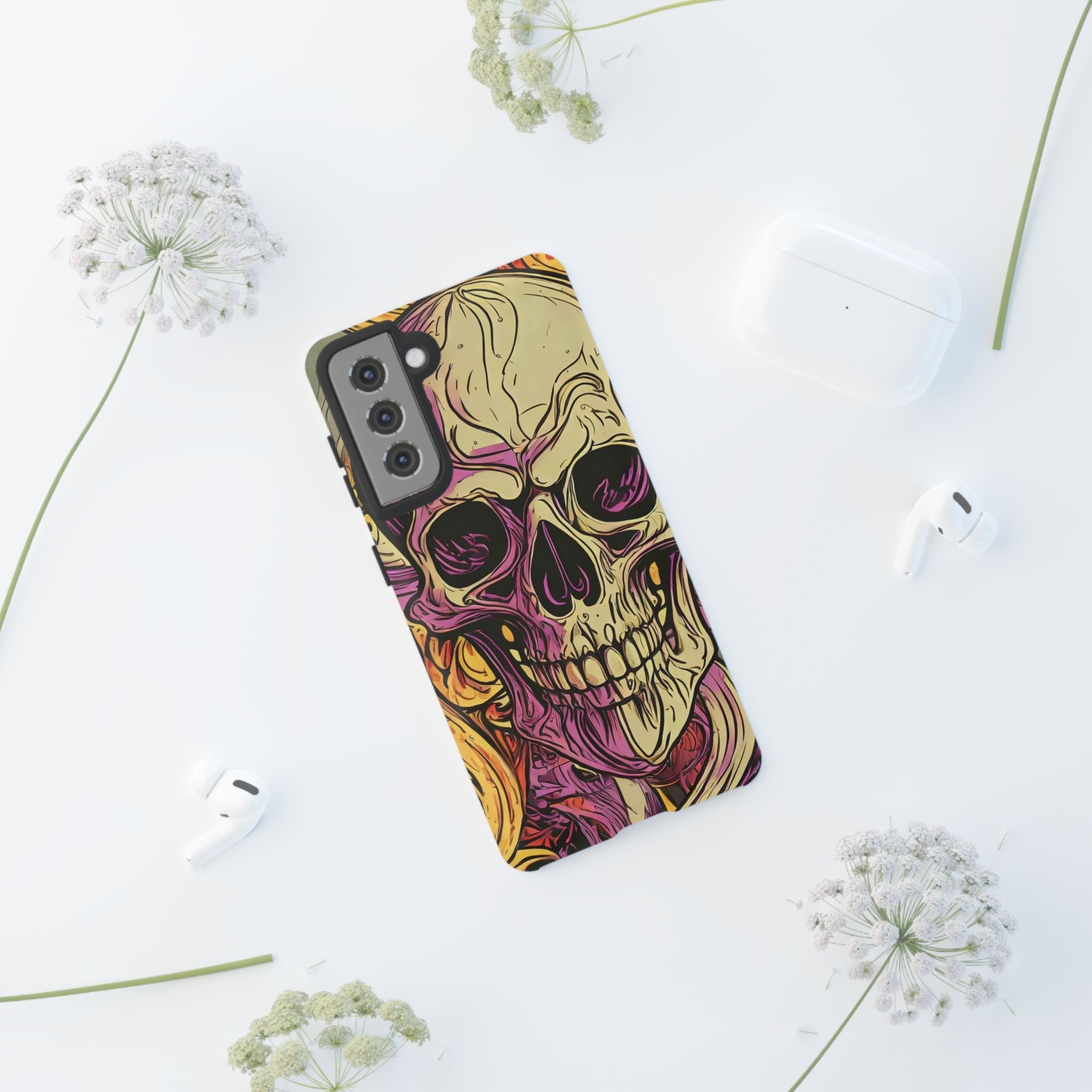Abstract Purple Skull Tough Phone Case