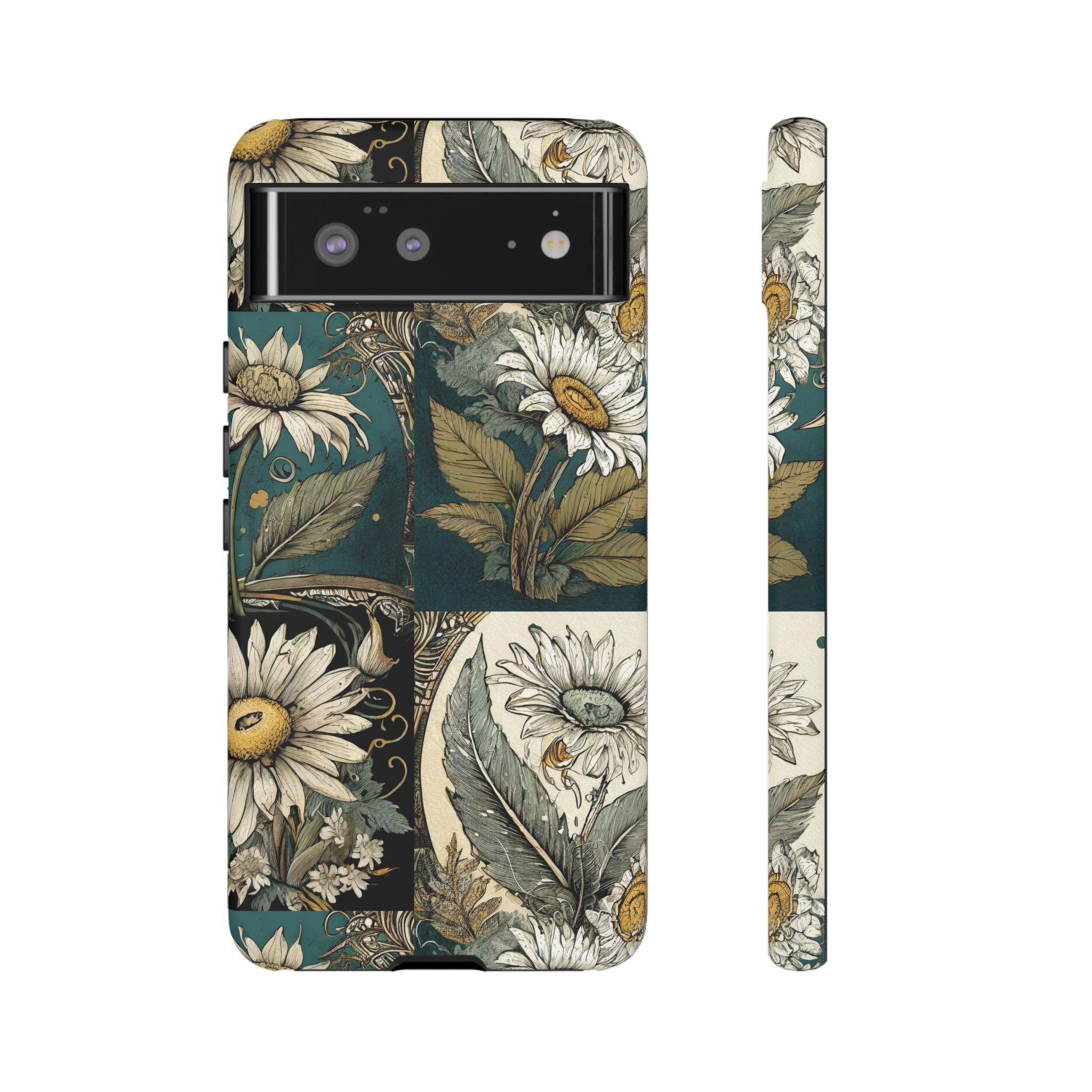 Abstract Teal Daisy Tough Phone Case