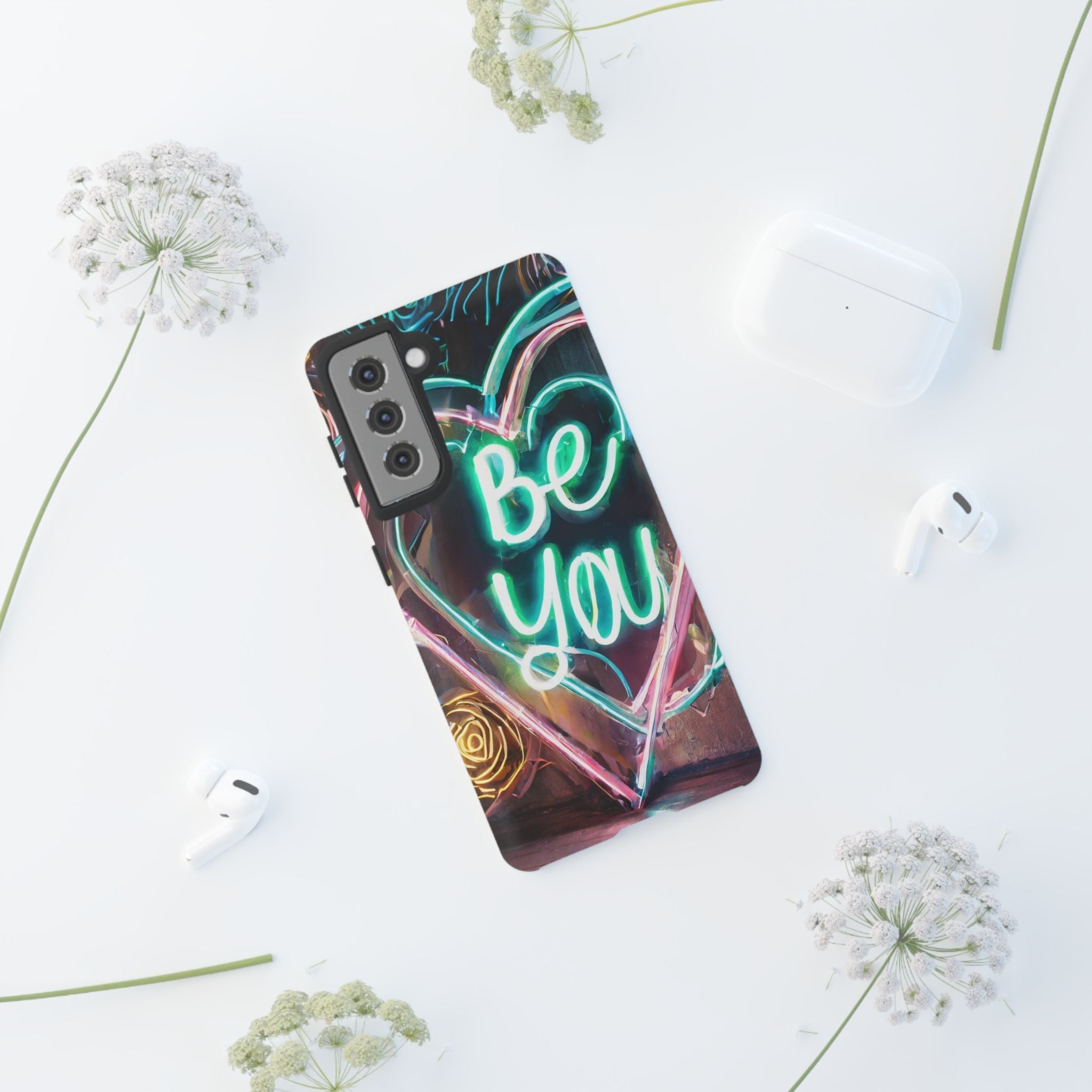 Be You Colorful Neon Heart Tough Phone Case