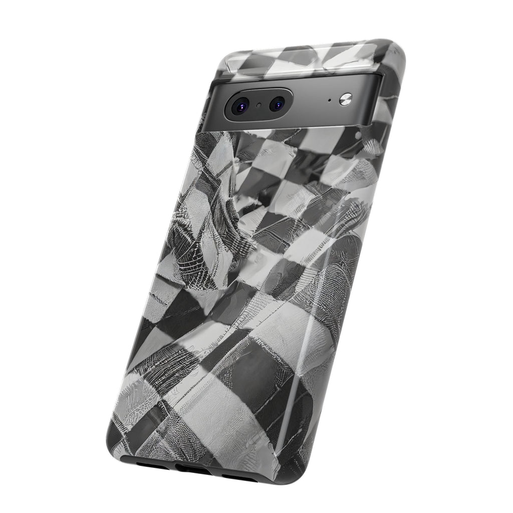 Abstract Checker Print Tough Phone Case