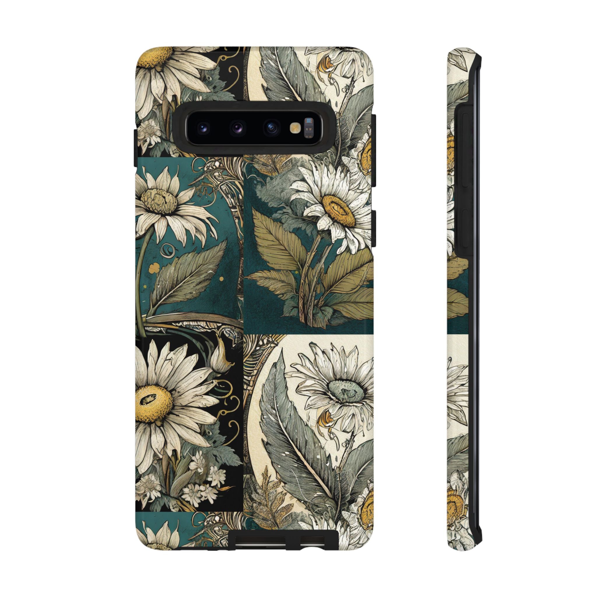 Abstract Teal Daisy Tough Phone Case