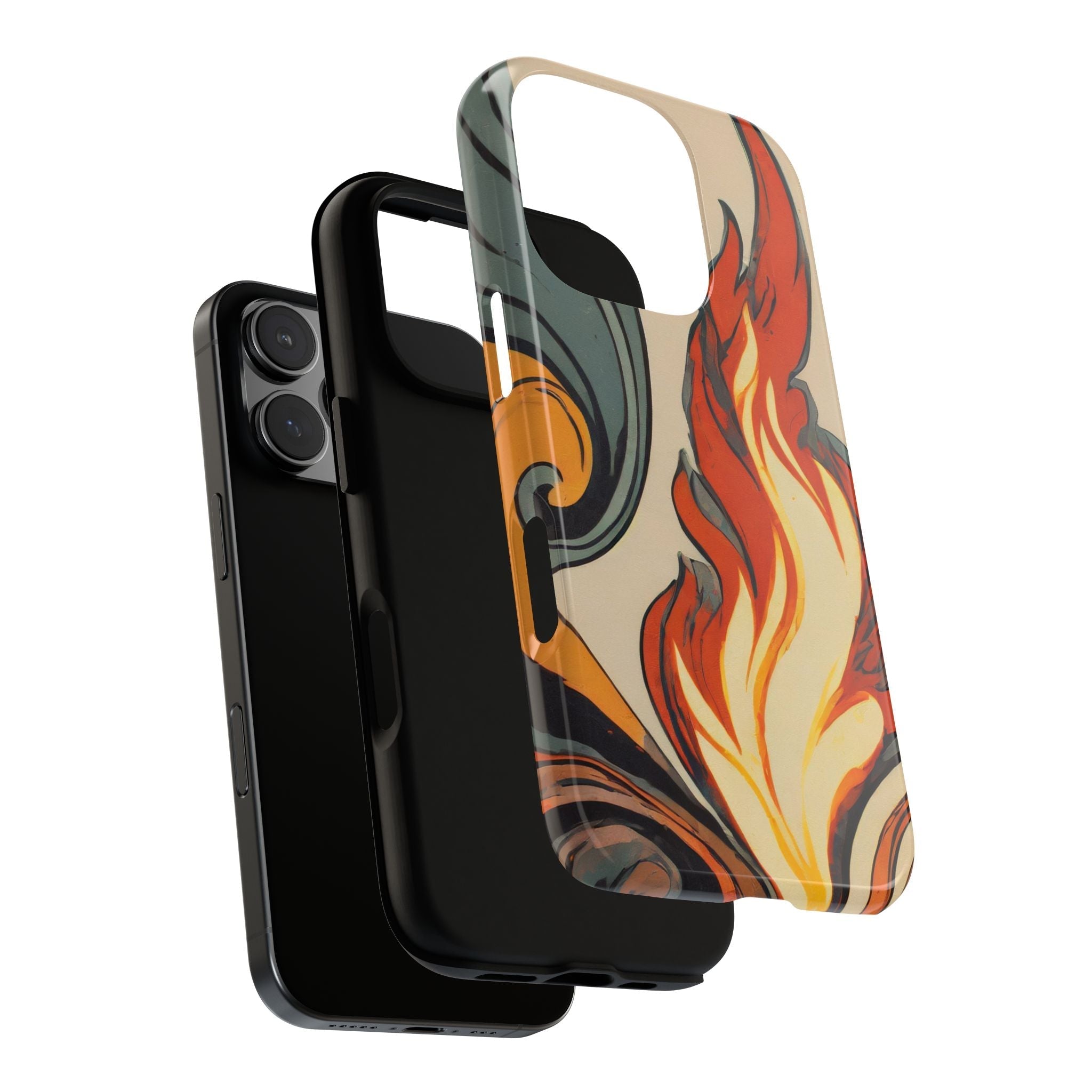 Artistic Flames Abstract Tough Phone Case