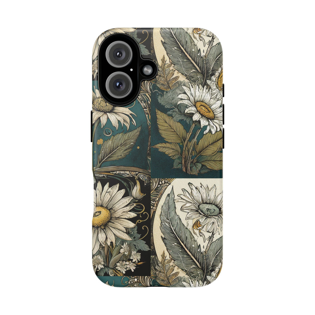 Abstract Teal Daisy Tough Phone Case