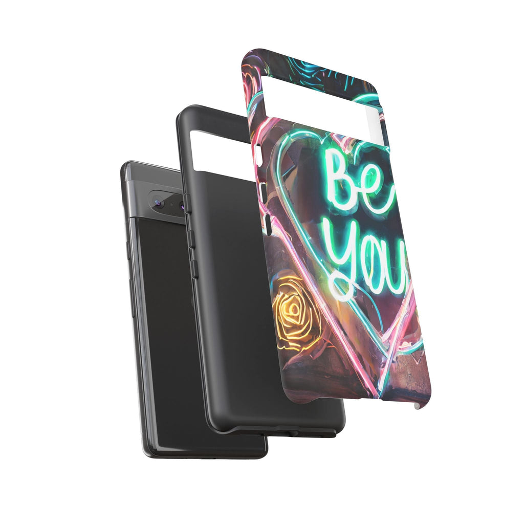 Be You Colorful Neon Heart Tough Phone Case