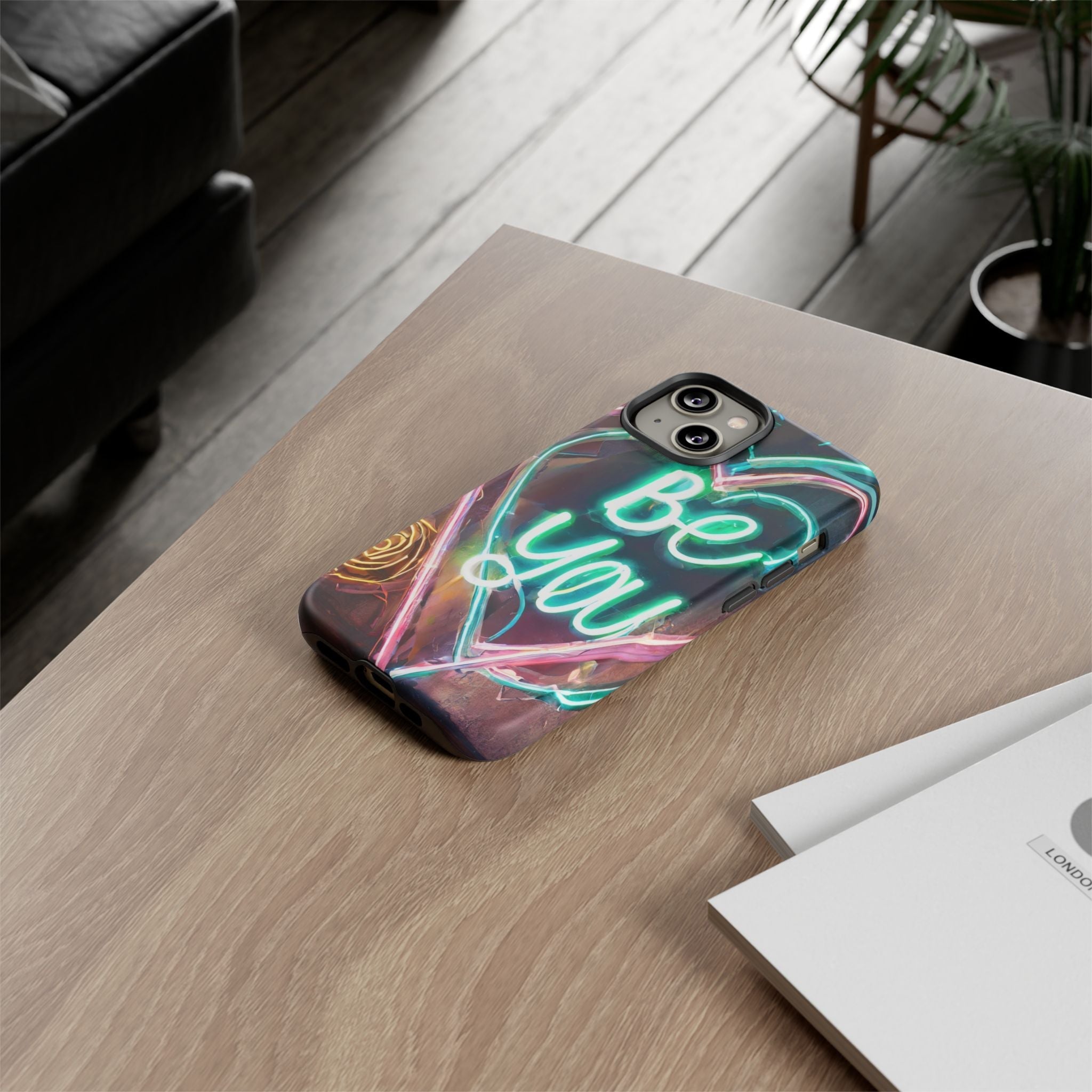 Be You Colorful Neon Heart Tough Phone Case