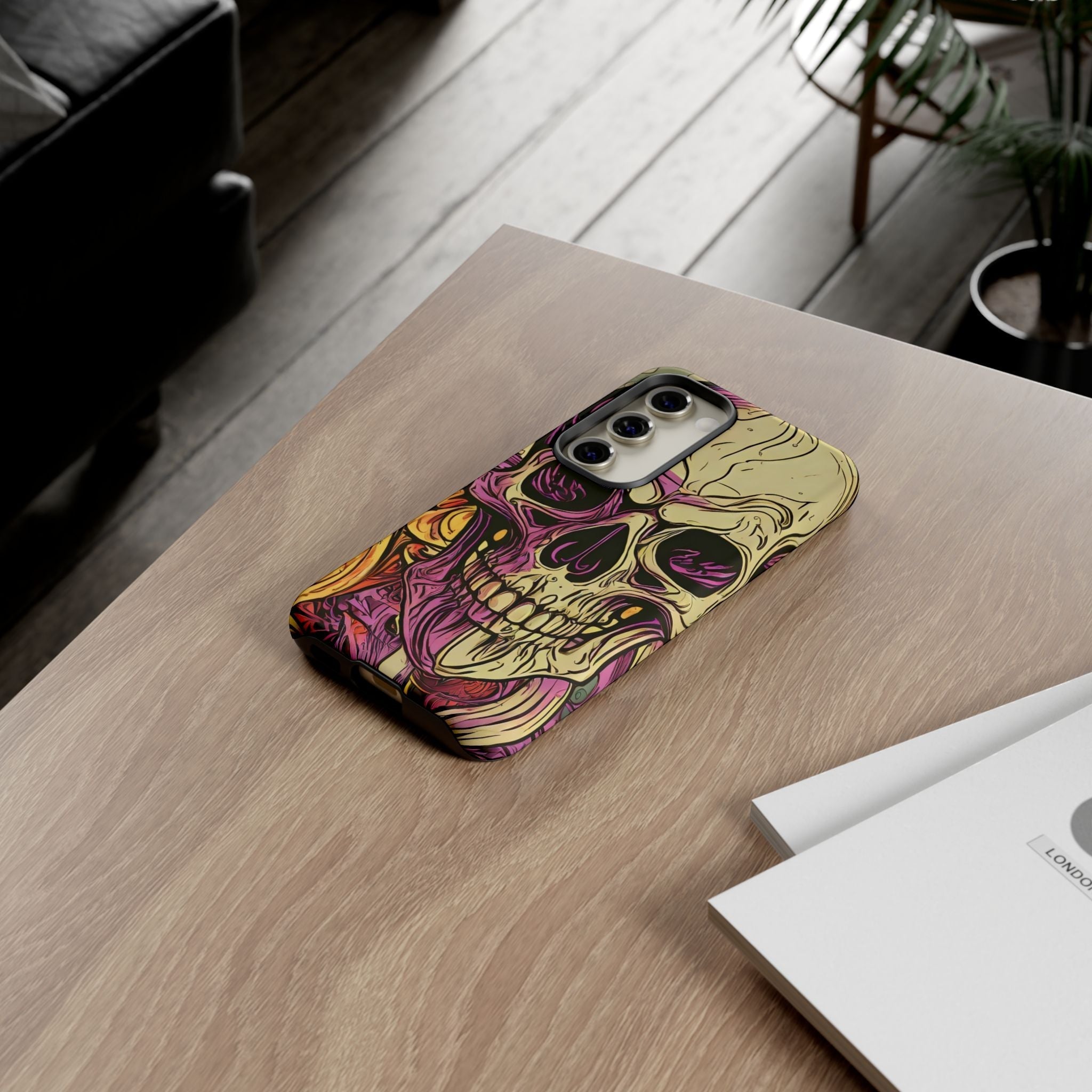 Abstract Purple Skull Tough Phone Case