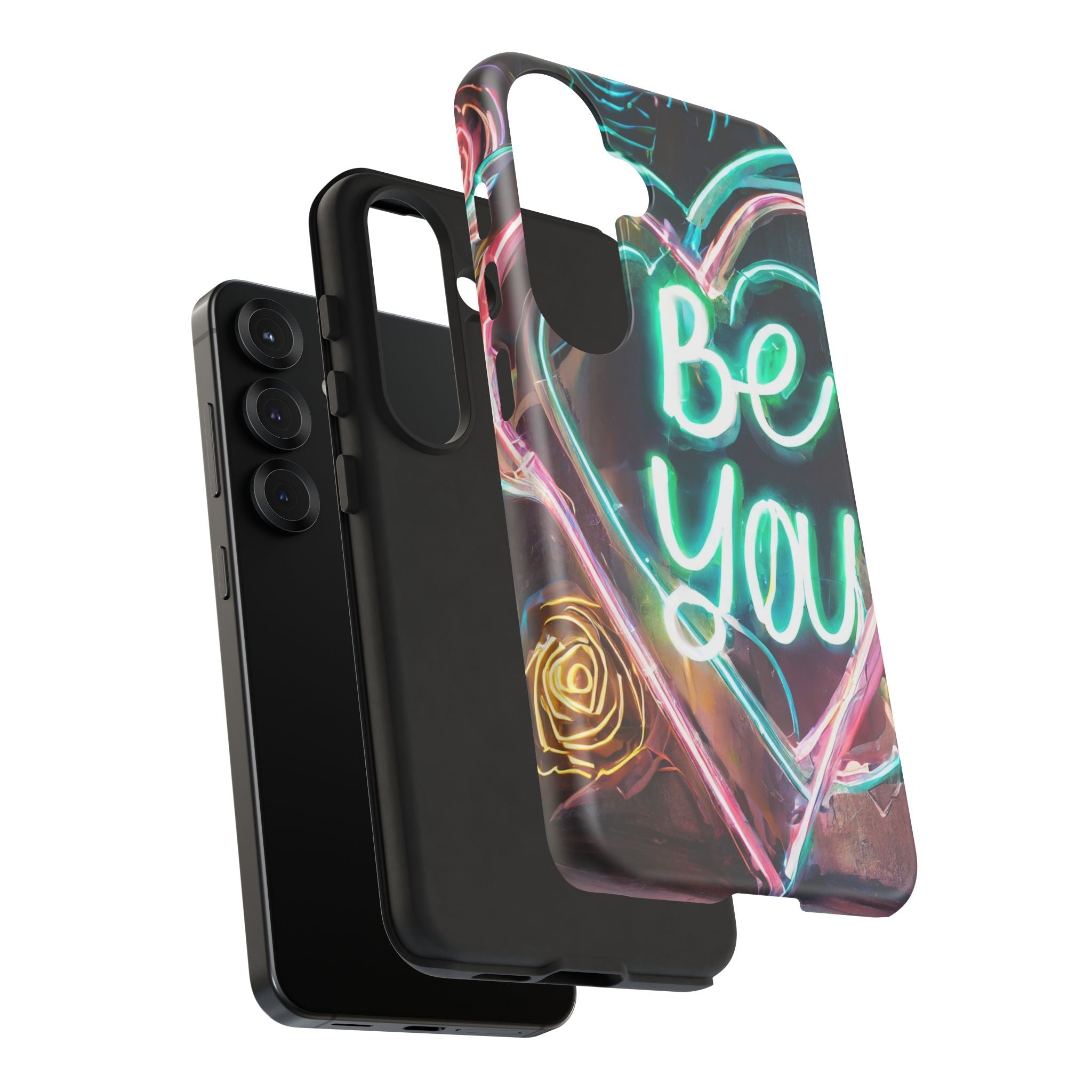 Be You Colorful Neon Heart Tough Phone Case