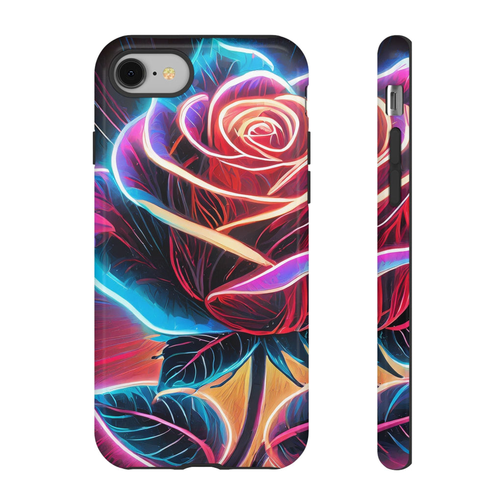 Artistic Neon Rose Tough Phone Case