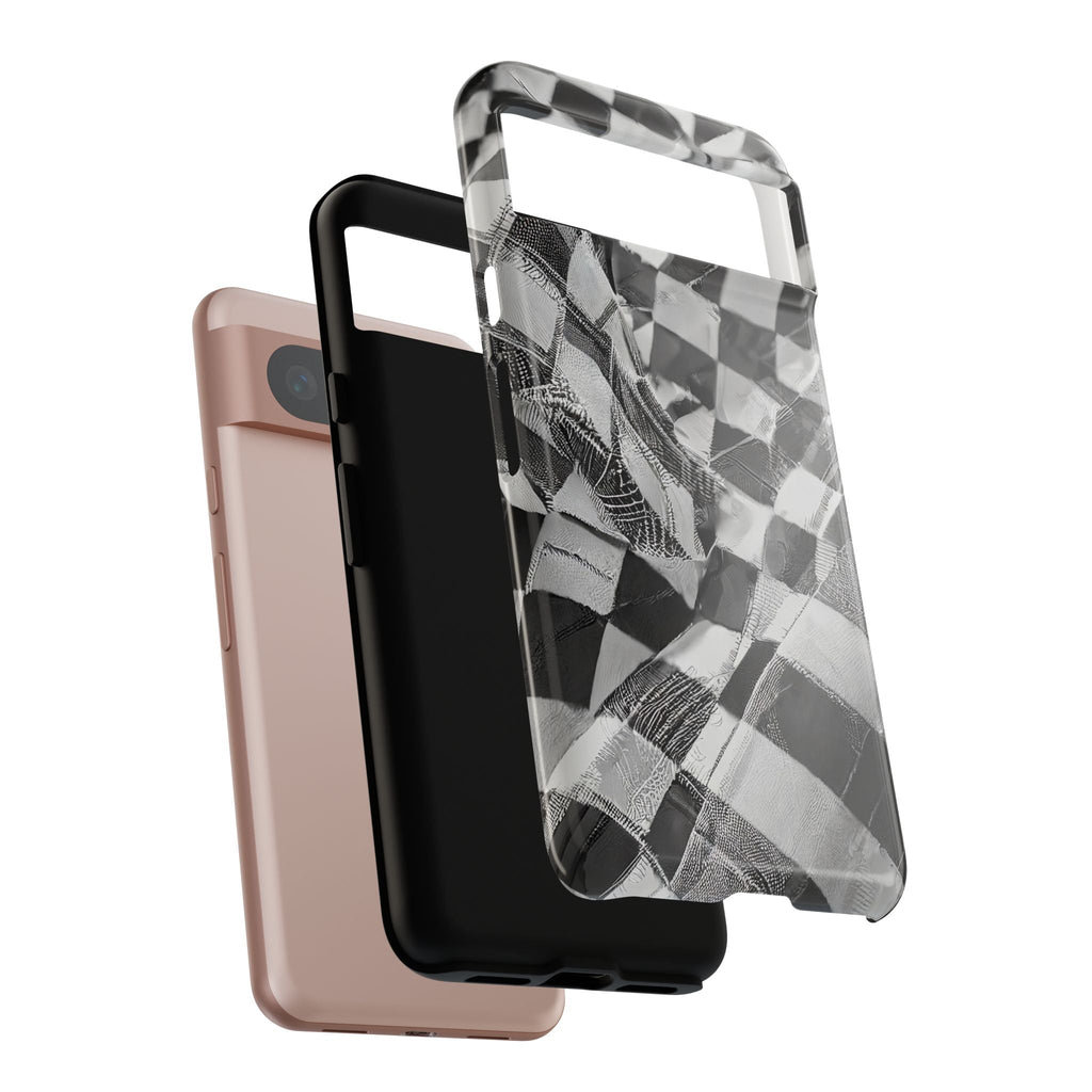 Abstract Checker Print Tough Phone Case