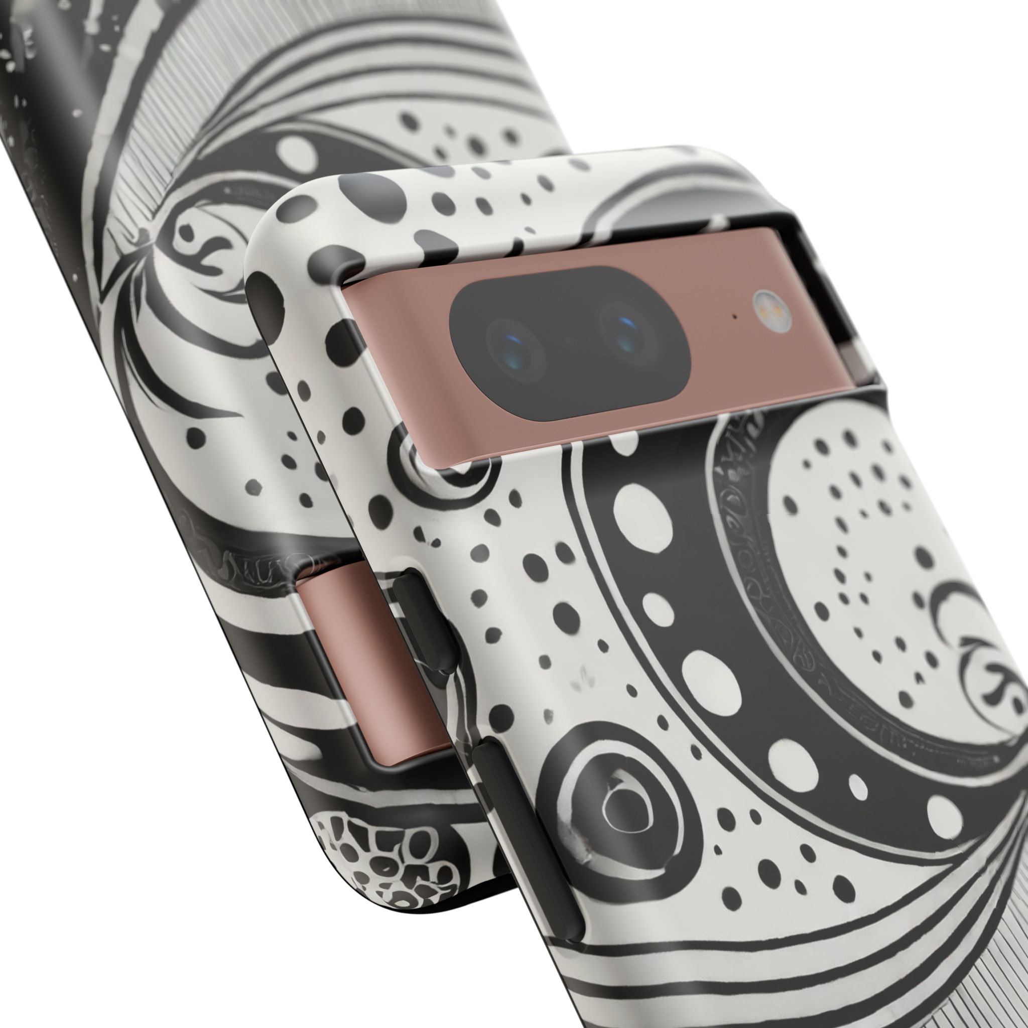 Artistic Black & White Swirl Tough Phone Case