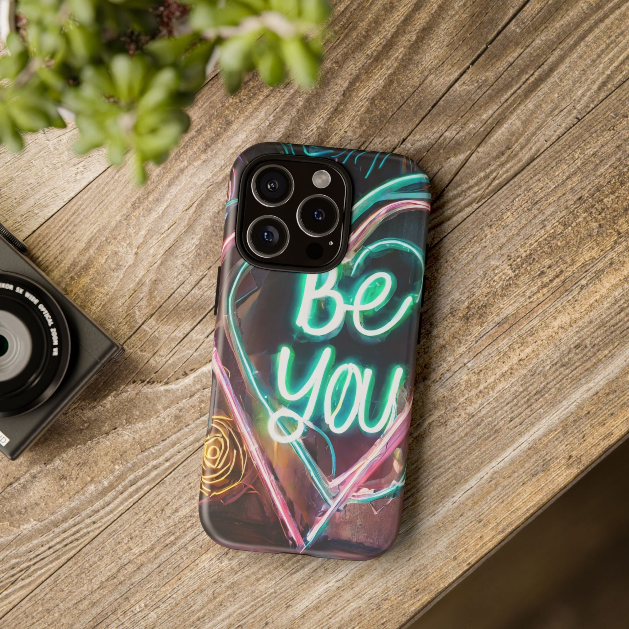 Be You Colorful Neon Heart Tough Phone Case